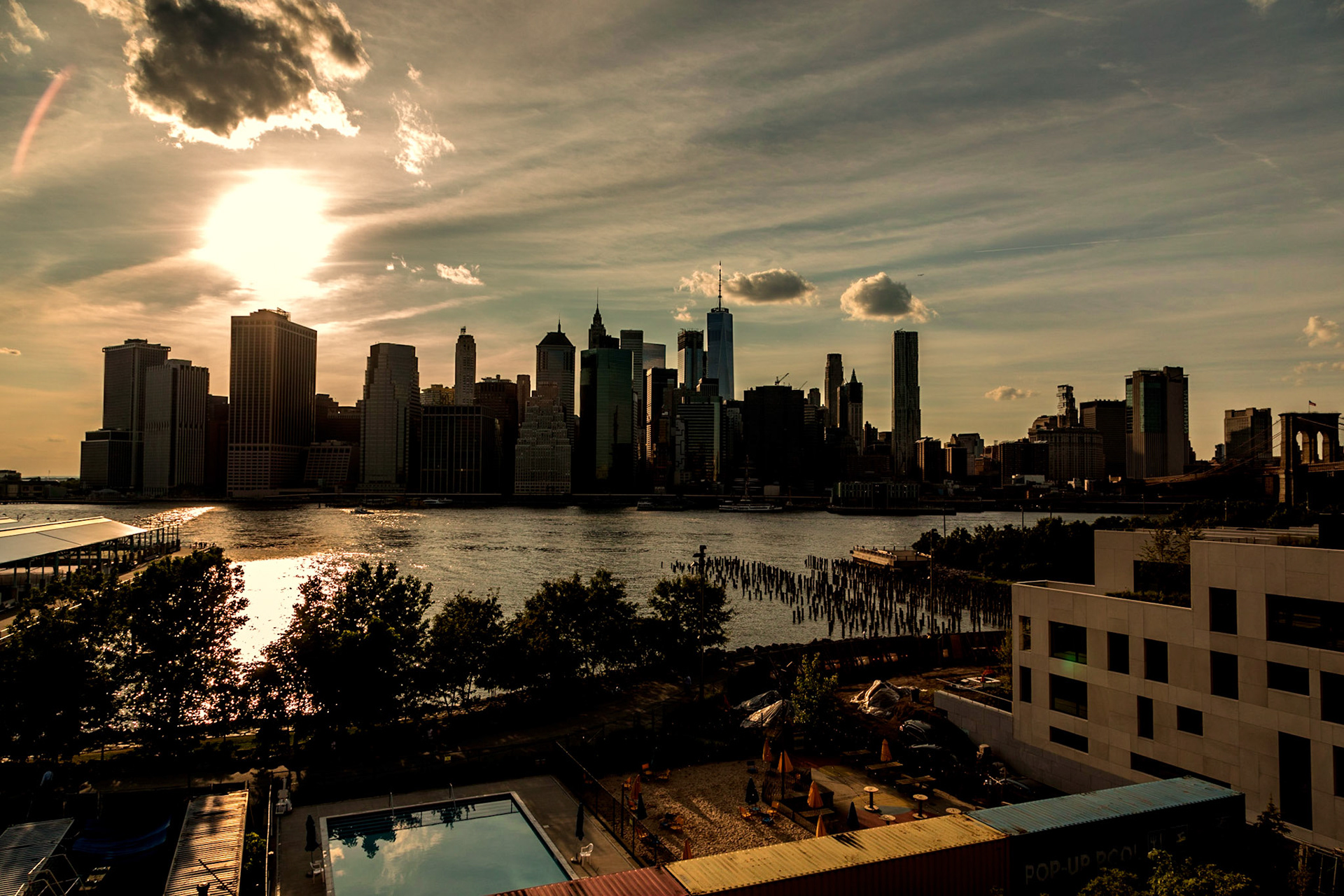 Manhatten Skyline at sunset - New York, New York City