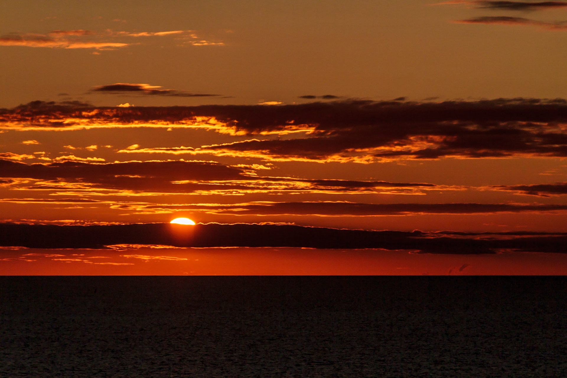 Midnight sun leaving St Petersburg