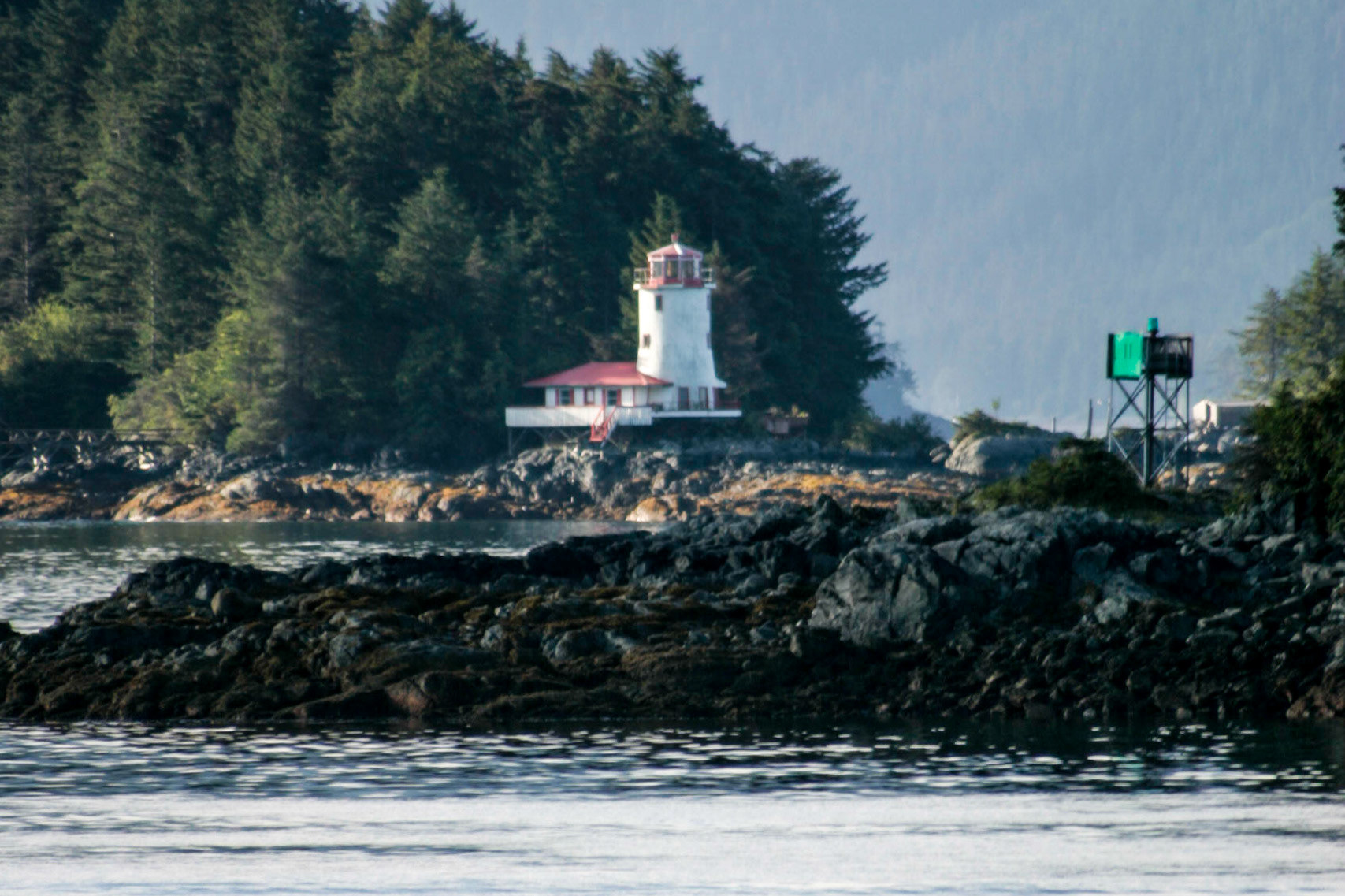 Eldred Rock Lighthouse, also called the Rockwell Lighthouse after a Norman Rockwell painting of it - Sitka, Alaska