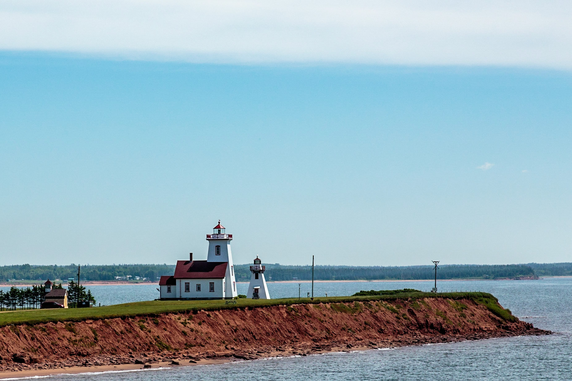 Catching the ferry by Wood Islands Lighthouse - Wood Island, Prince Edward Island, Canada