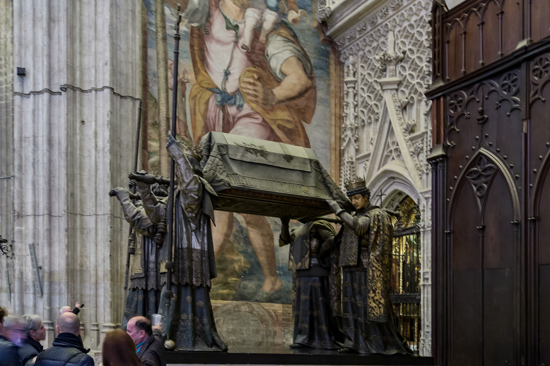 Christopher Columbus Crypt inside the Seville Cathedral - Seville, Spain