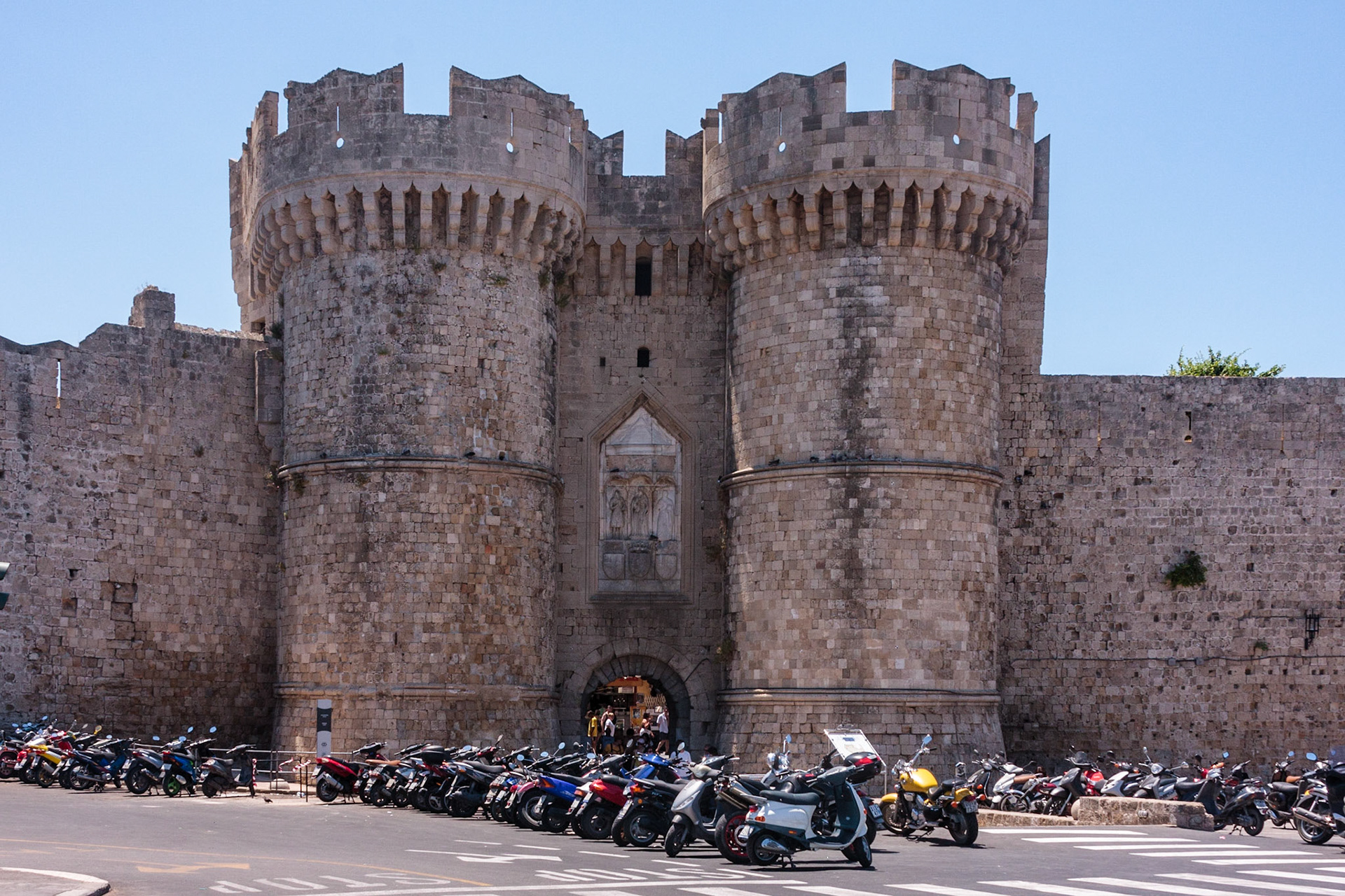 Entrance to walled city of Rhodes, Greece