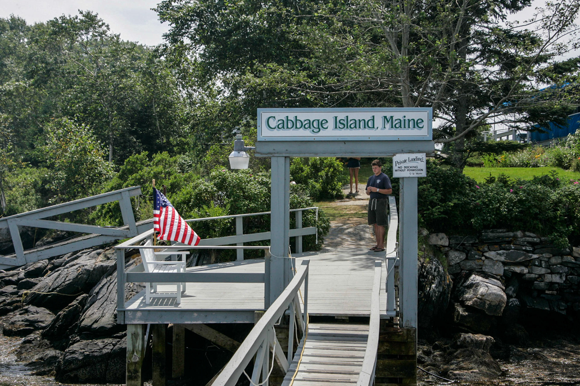 Arriving at Cabbage Island for lobster bake - Cabbage Island, ME