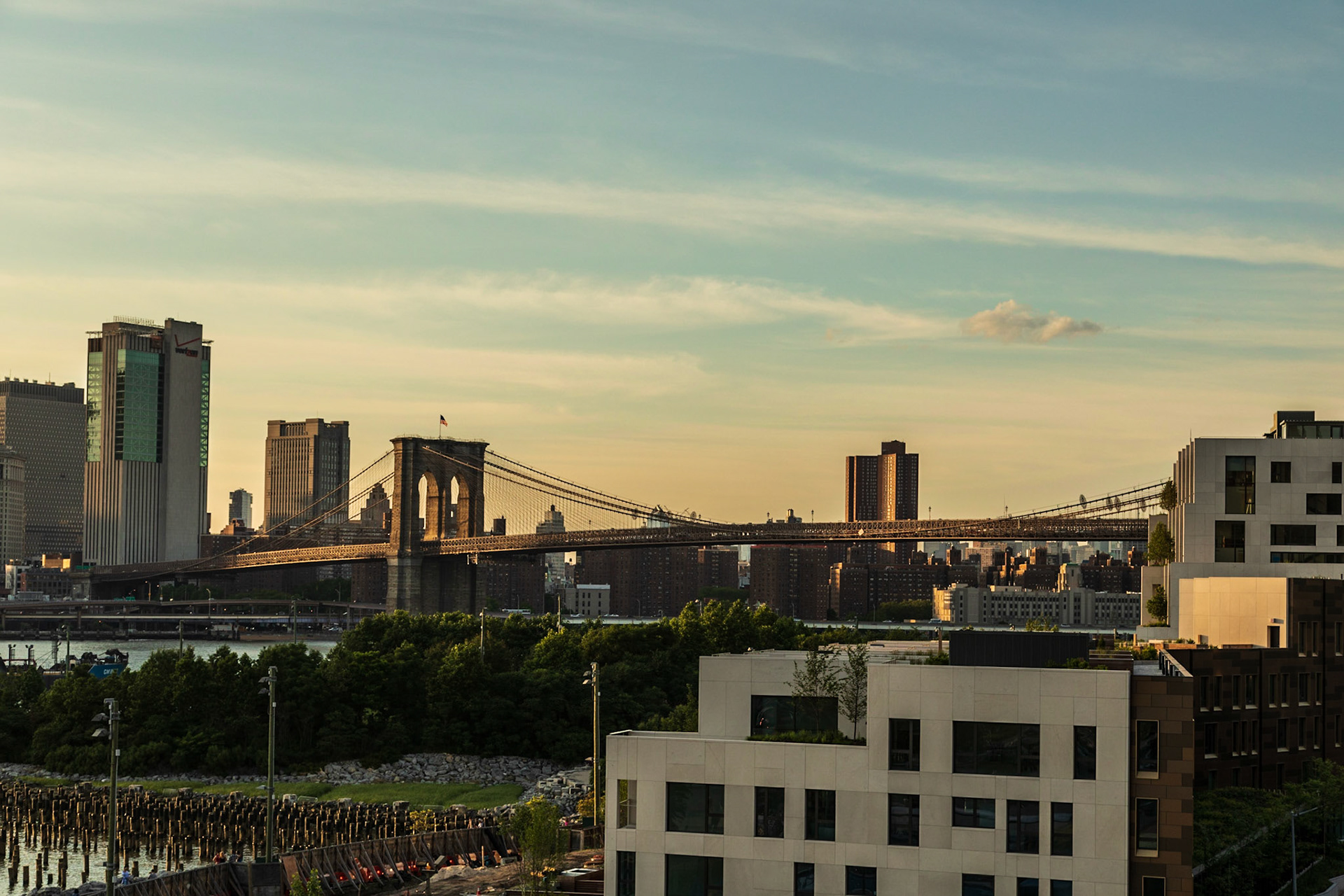 Brooklyn Bridge at sunset - New York, New York City
