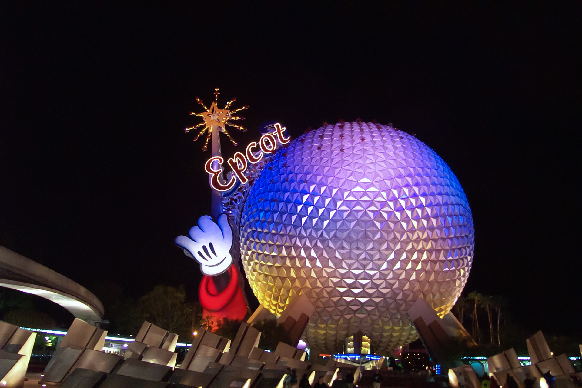 EPCOT Center at night - Disney World, Orlando, FL