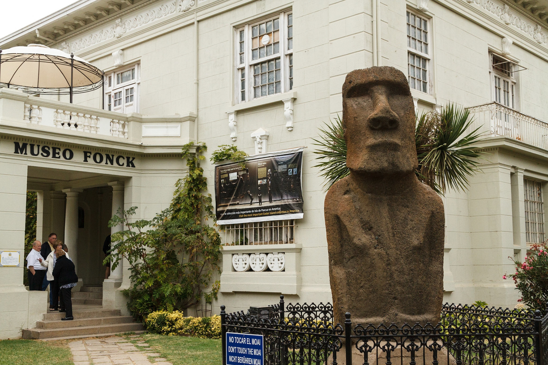 Fonck Museum with Easter Island monument - Valparaiso, Chile