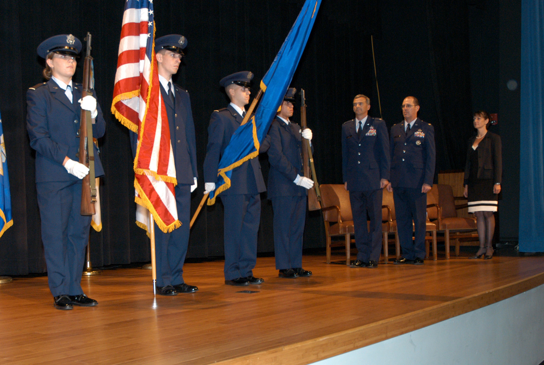 Presenting Colors during National Anthem - UF ROTC Det 150 cadets from Billy Mitchell Drill Team, Pentogon, Washington, DC