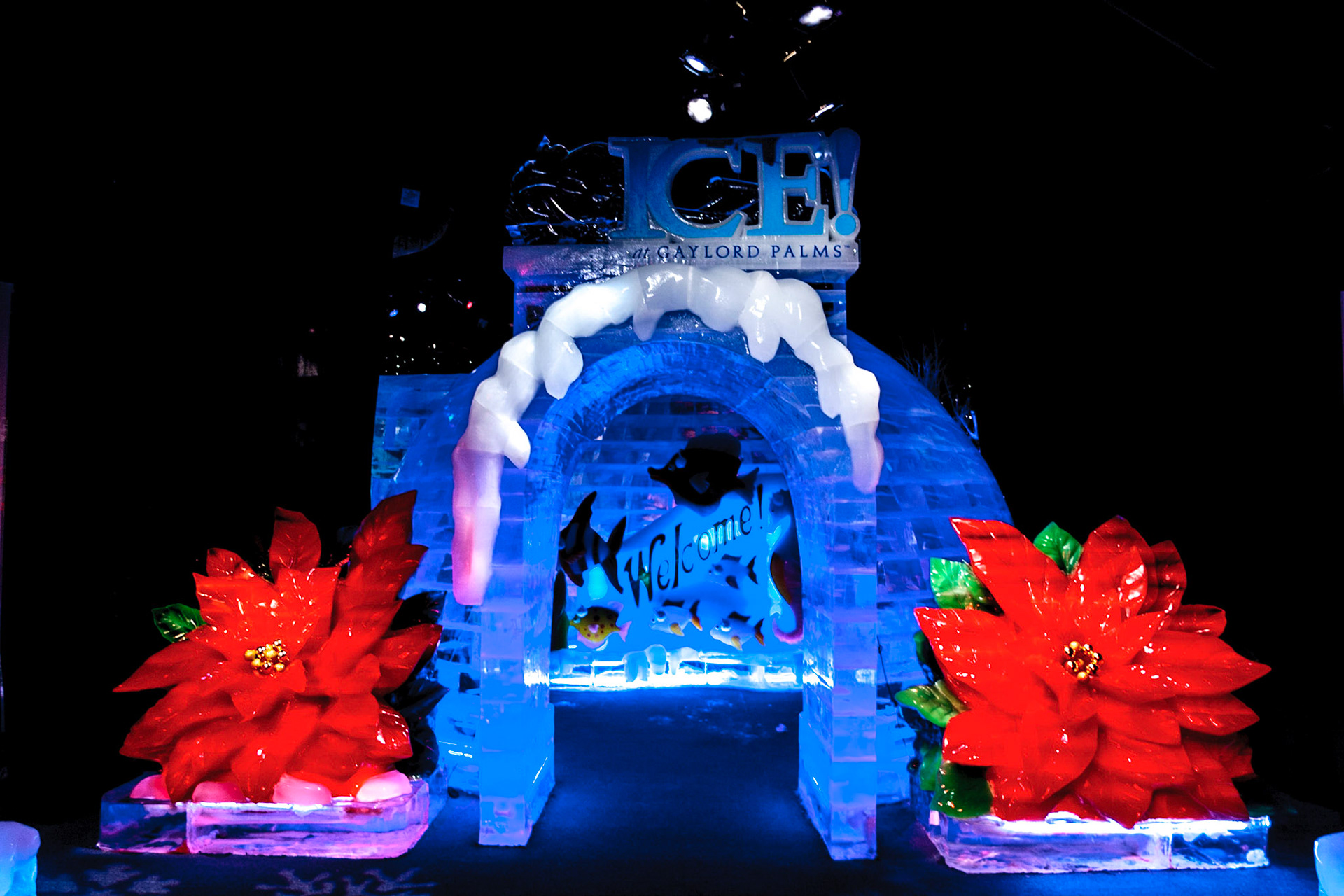 Ice! is an annual winter event featuring ice sculptures at Marriott's Gaylord Palms Resort in Kissimmee, Florida