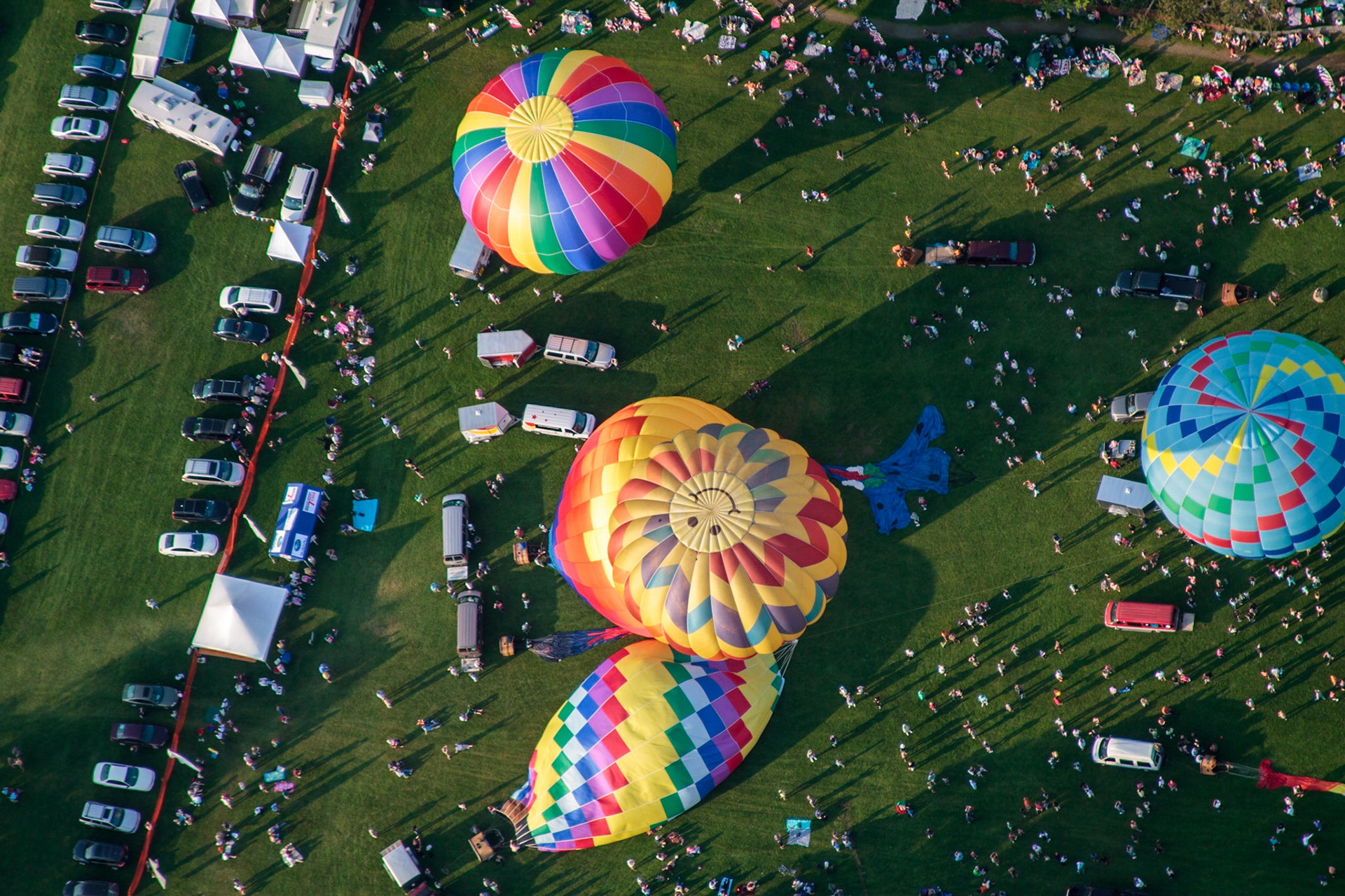 Hot air balloon ride over Quechee VT