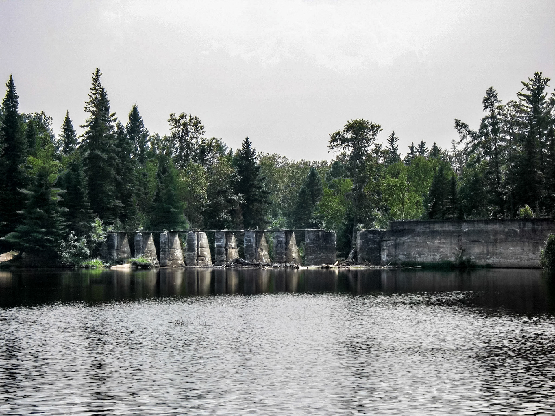 Old dam used to power the sawmill - Jackman, ME