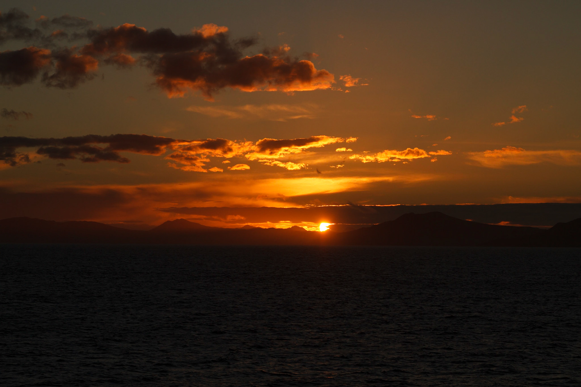 Sunset leaving Cape Horn - Cape Horn, Chile
