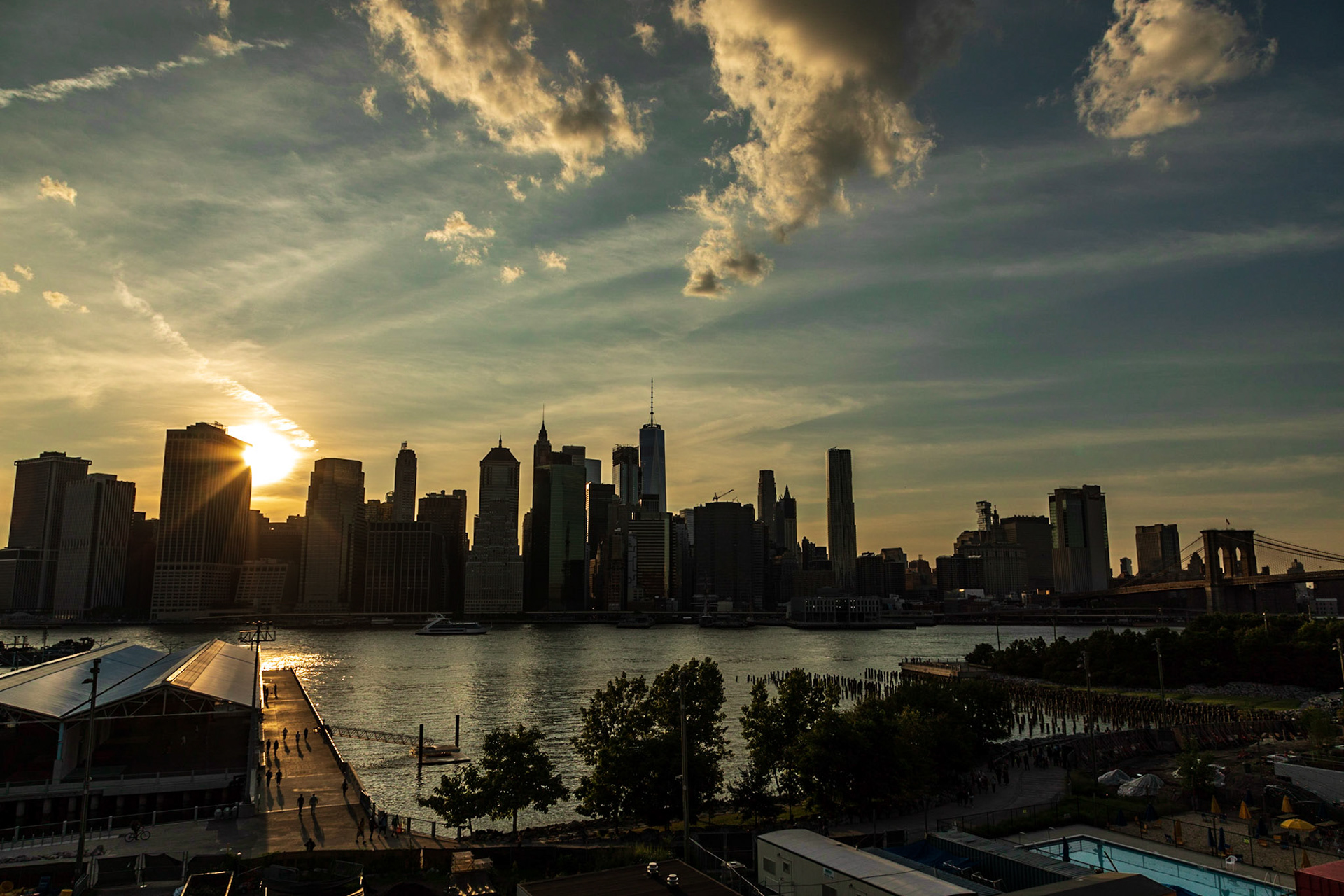 Manhatten Skyline at sunset - New York, New York City