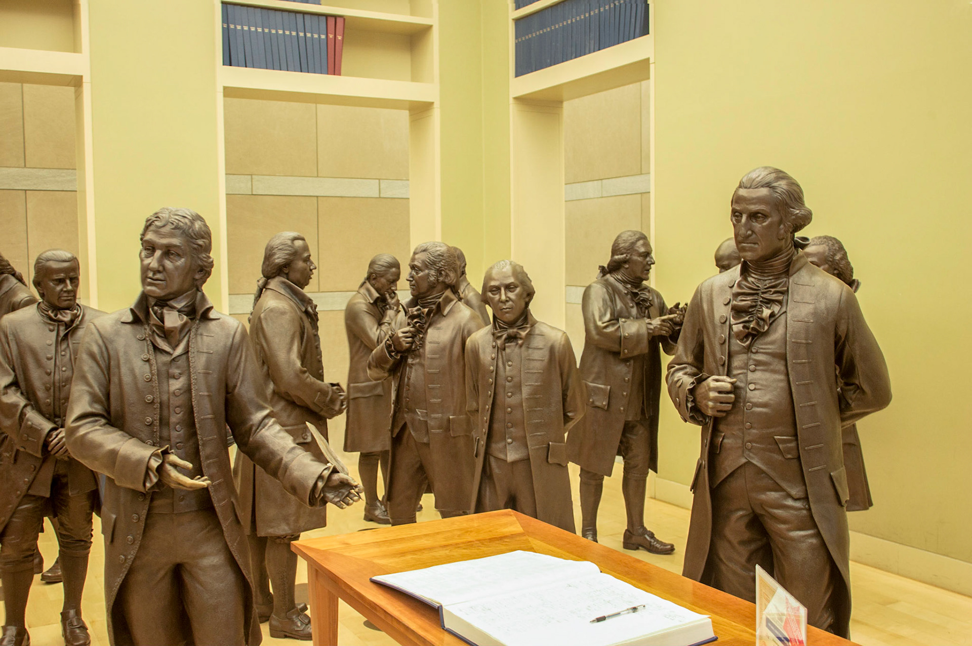 Statues of first continantal congress signing the Declaration of Independence - National Constitution Center, Philadelphia, PA