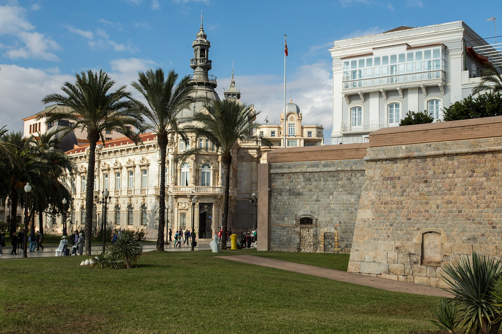 The original Sea Wall before land reclamation efforts - Cartagena, Spain