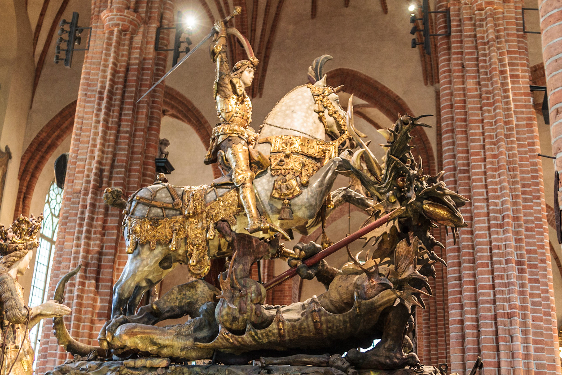 Saint George slaying the dragon - Saint Nicholas Cathedral, Storkyrkan, Stockholm, Sweden