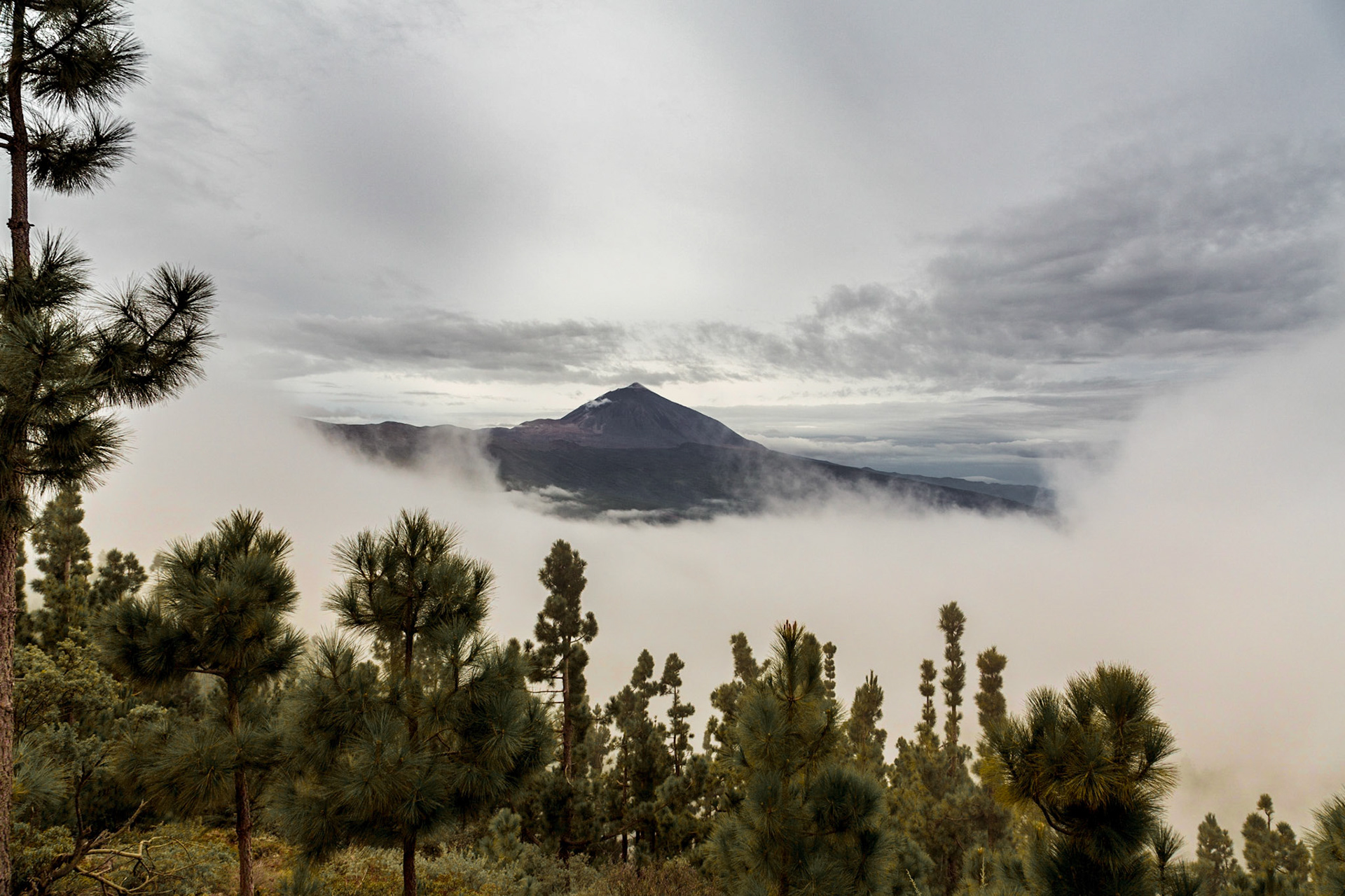 A peek through the clouds - Teide Mt, Tenerife, Canary Islands, Spain
