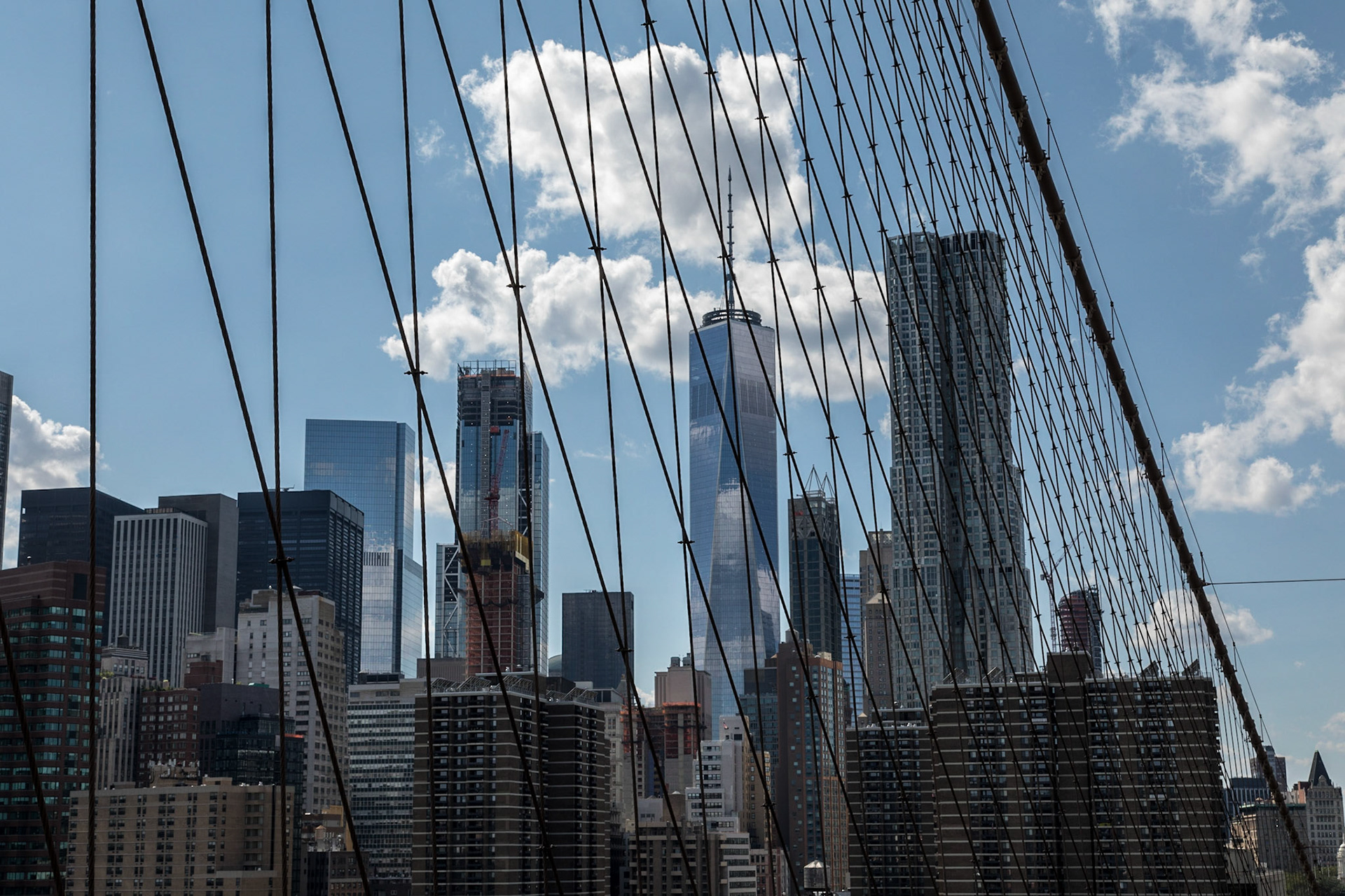 New York skyline from Brooklyn Bridge - New York, New York City
