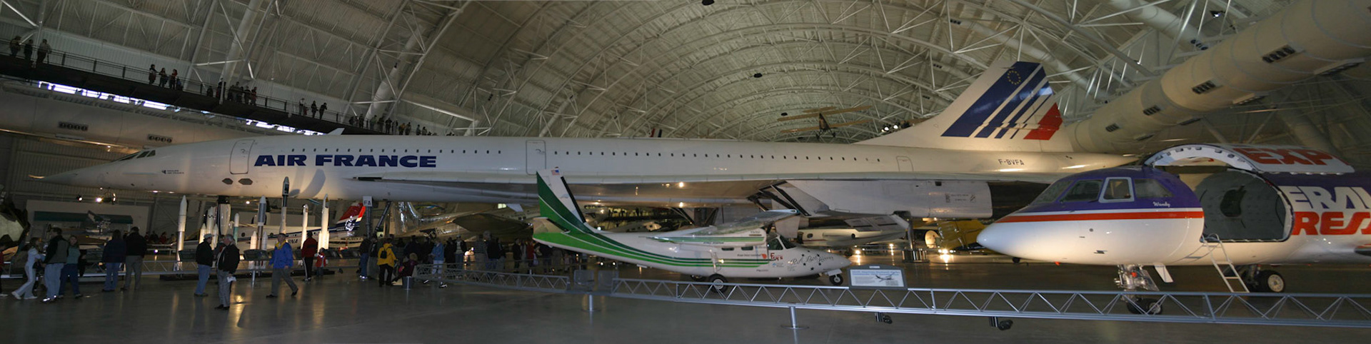Panorama of Concord aircraft - Air & Space Museum Extension, Dulles International Airport, Washington DC