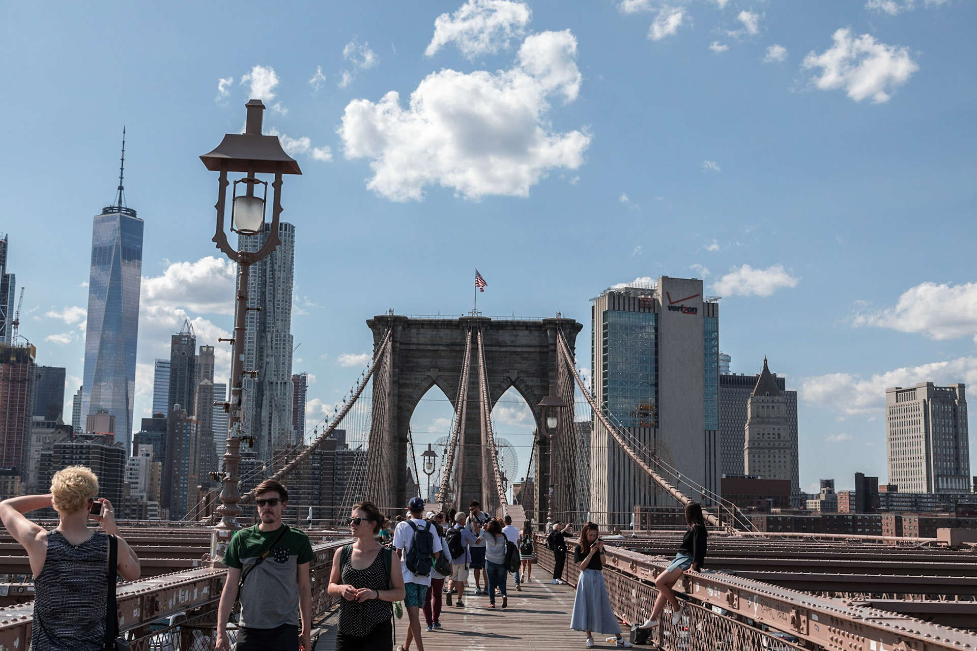 New York skyline from Brooklyn Bridge - New York, New York City