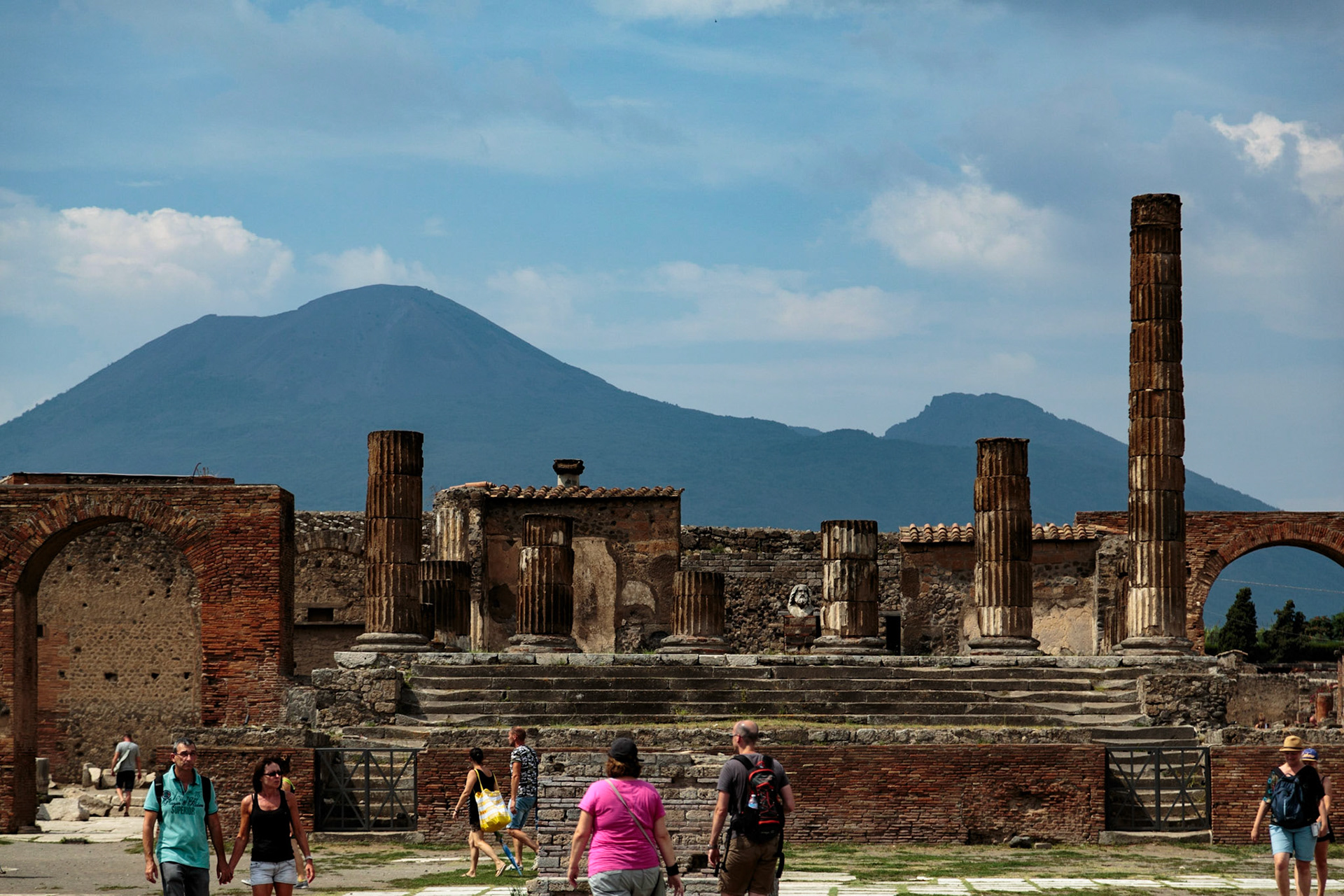 Pompeii ruins with Vesuvius in the background - Salerno, Italy