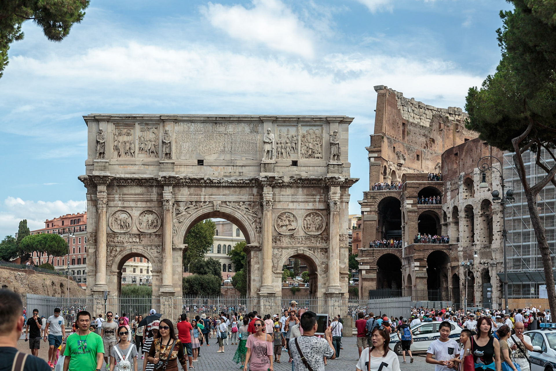 Arc of Constantine and Colosseum - Rome, Italy