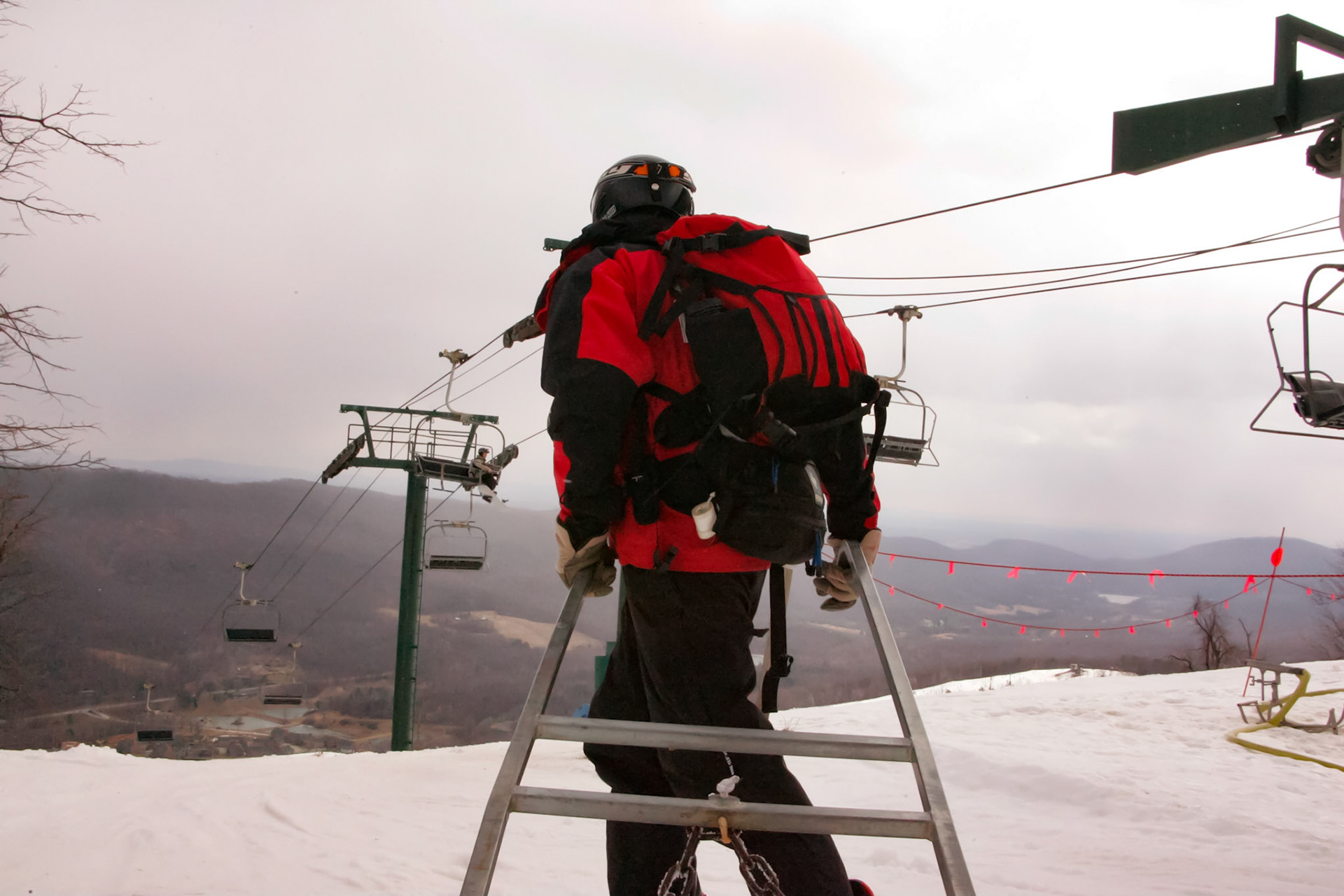 Need to get down a ski slope without skis? Use a rescue sled - Whitetail ski resort, Mercersburg, PA