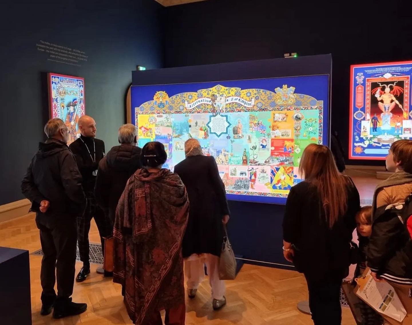 Aloys leading a tour of the exhibition. Photo credit: Rav Singh - A Little History of The Sikhs.