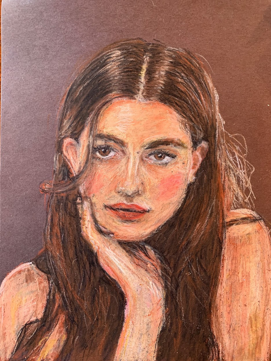Human Oil Pastel 1: Inspired by photo from Alexandra Hainer