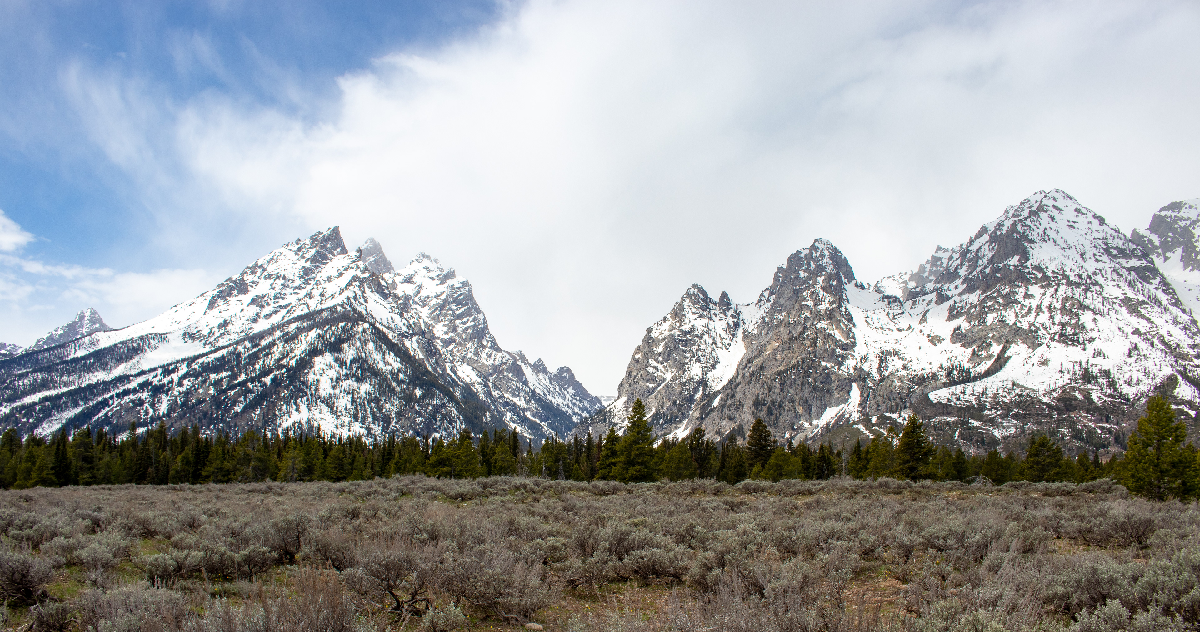 Partial view of the Grand Tetons