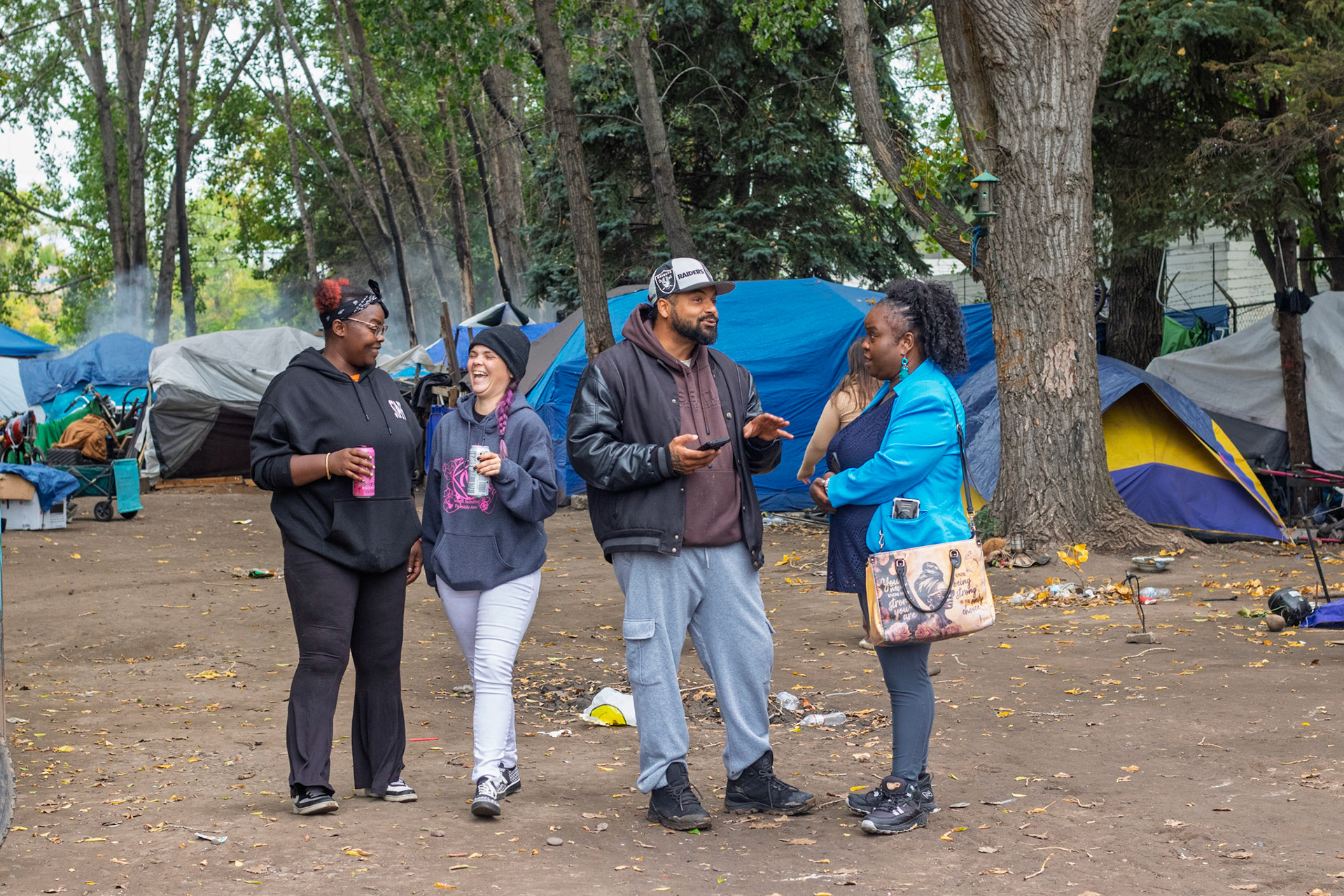 Workers and volunteers at the Little Orient Encampment (35 and Maryland in St. Paul) during a Pop-up BBQ hosted by Josh McMillen