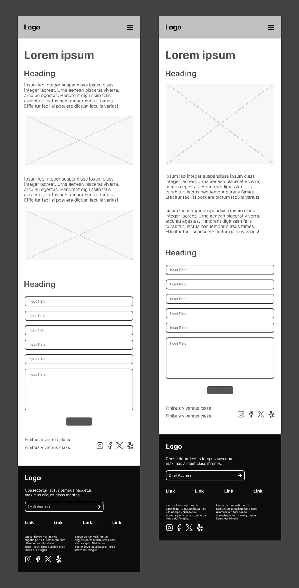 Contact Page Wireframe - Mobile