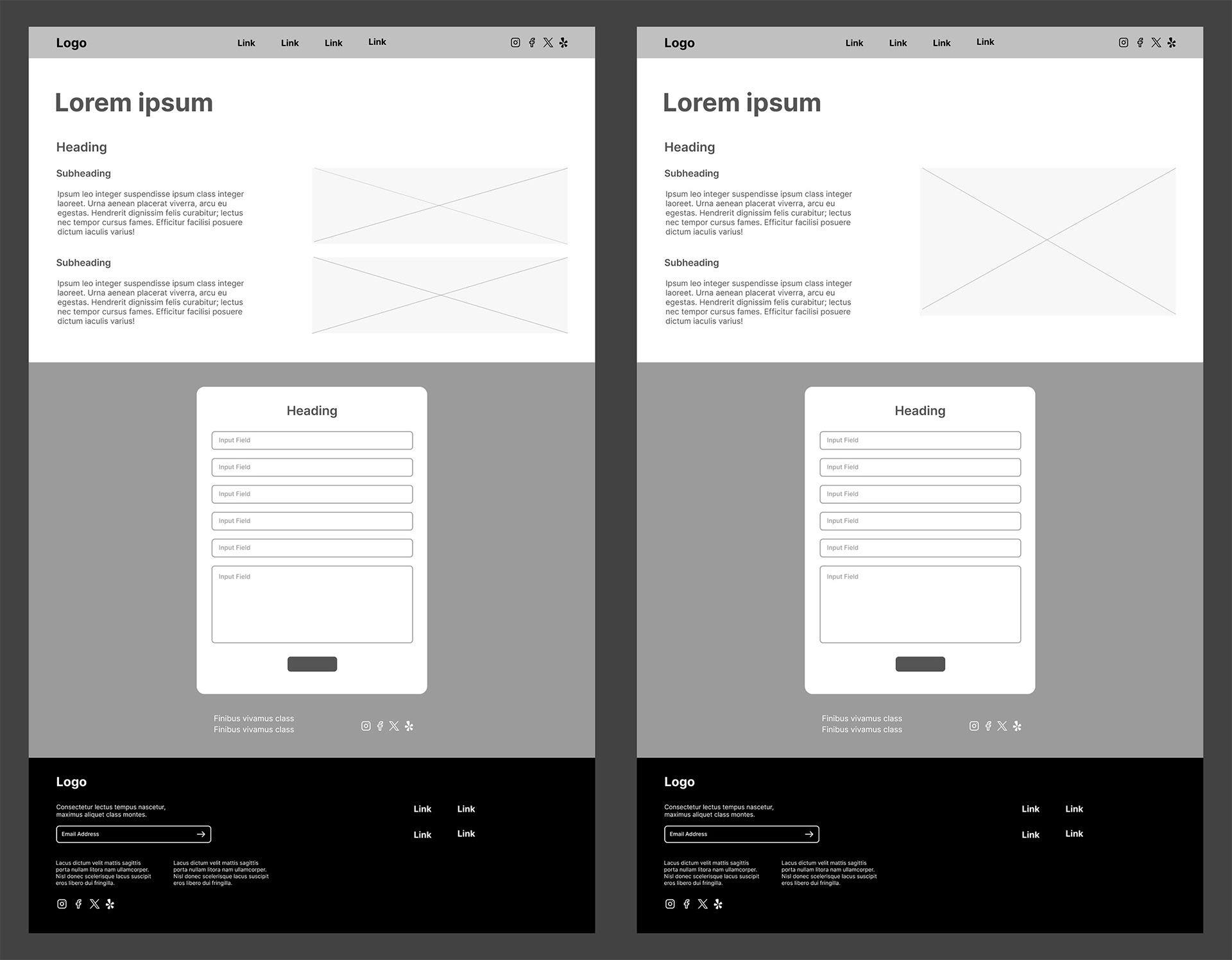 Contact Page Wireframe - Desktop