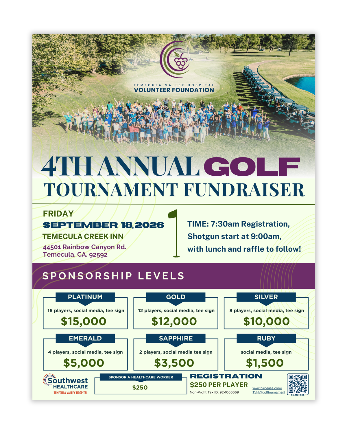 TVHVF 4th Annual Golf Tournament Flyer