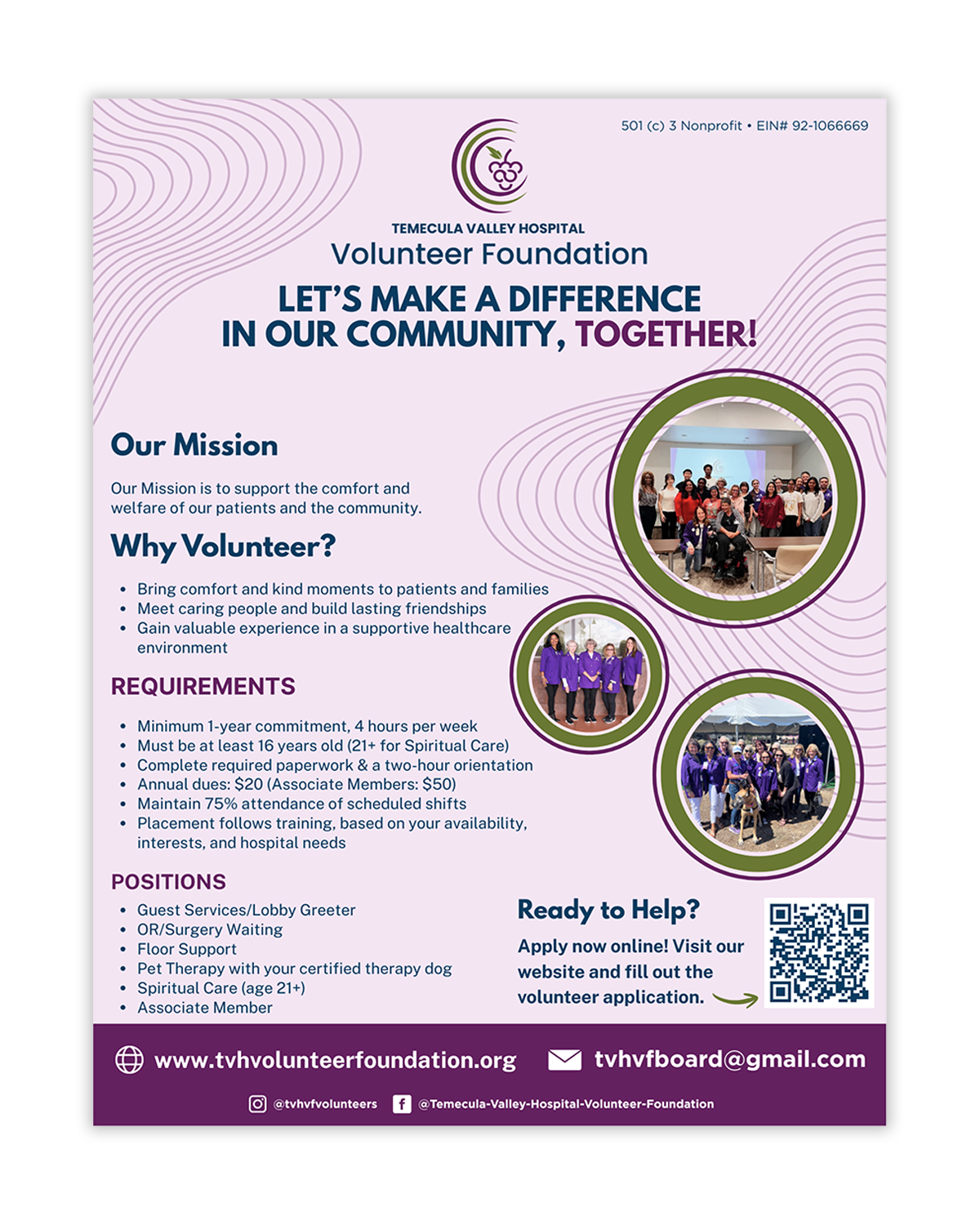 TVHVF Volunteer Flyer, 2025.