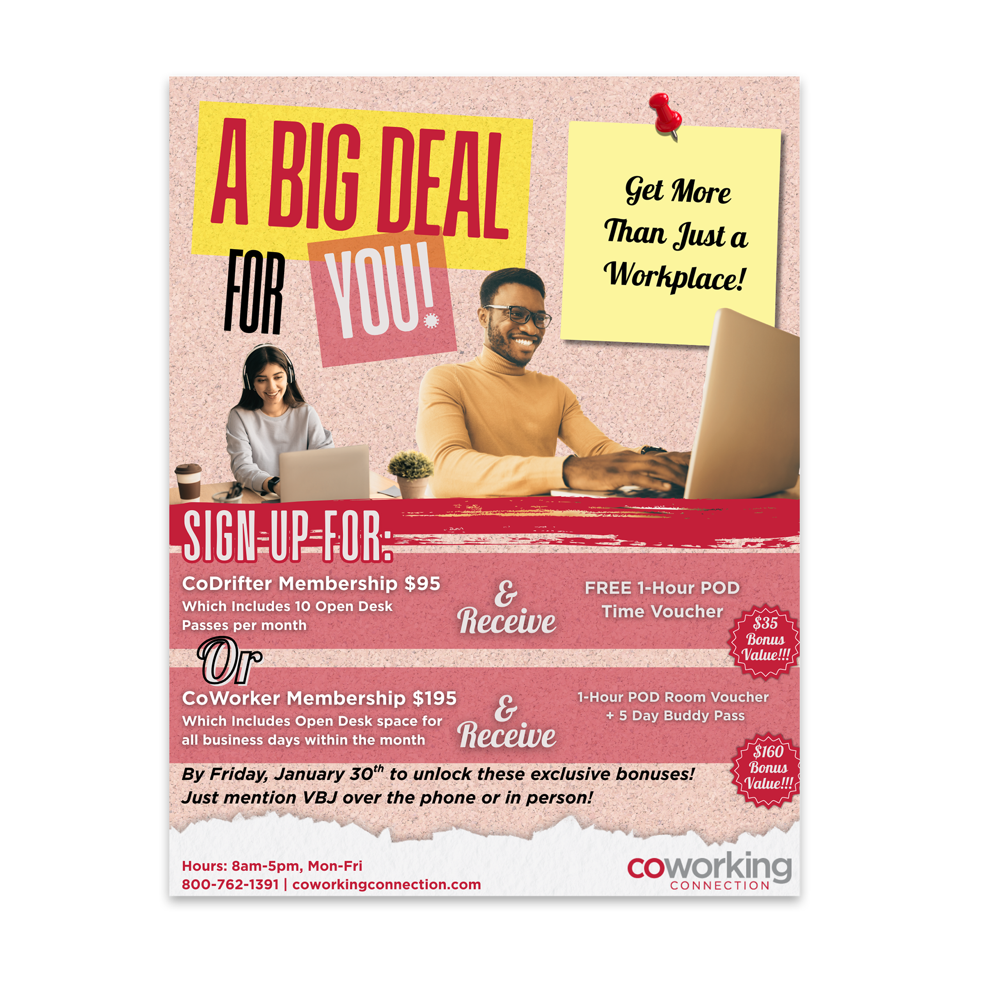 Coworking Connection's Valley Business Journal Ad, January 2026.