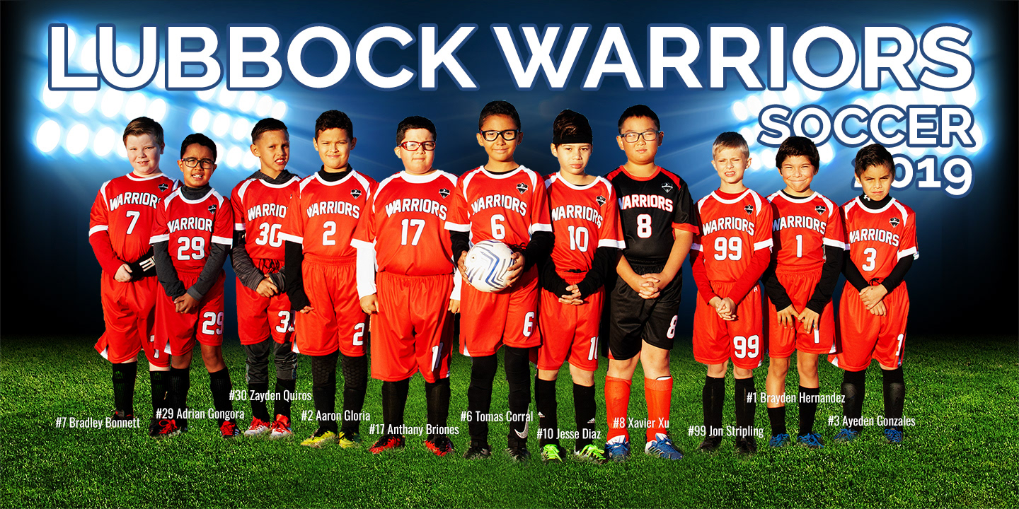 Soccer team photo, Lubbock Warriors.