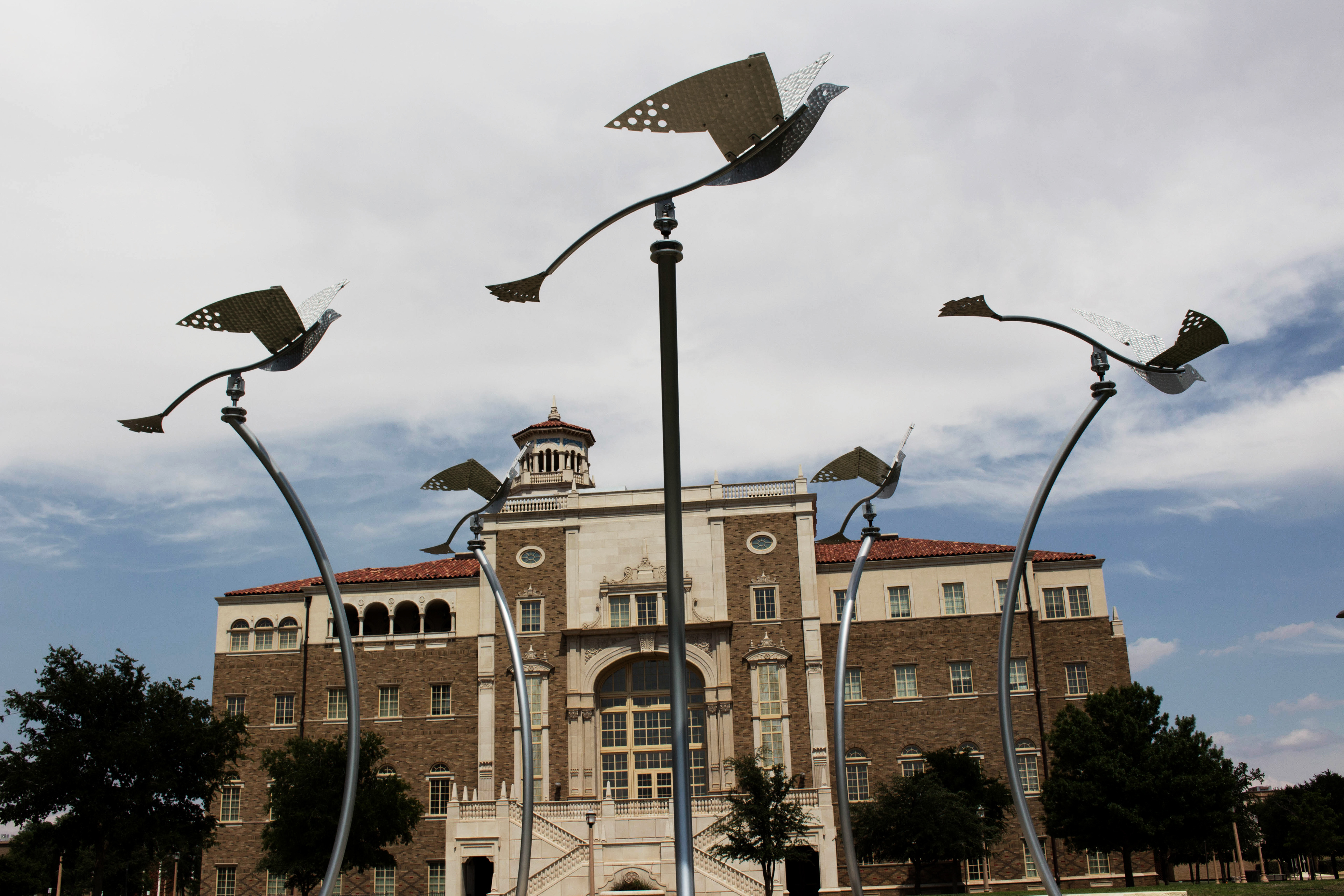 Courtyard in front of English building on Texas Tech University campus. 