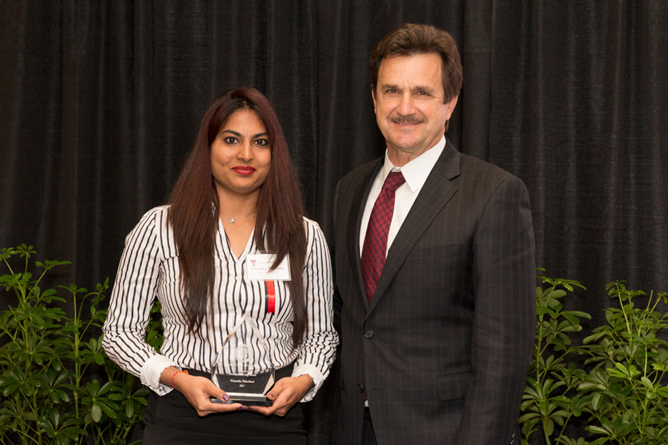 Distinguished Staff Award Recipient, Priyanka Taluchuri, Technology Support, Fall 2017