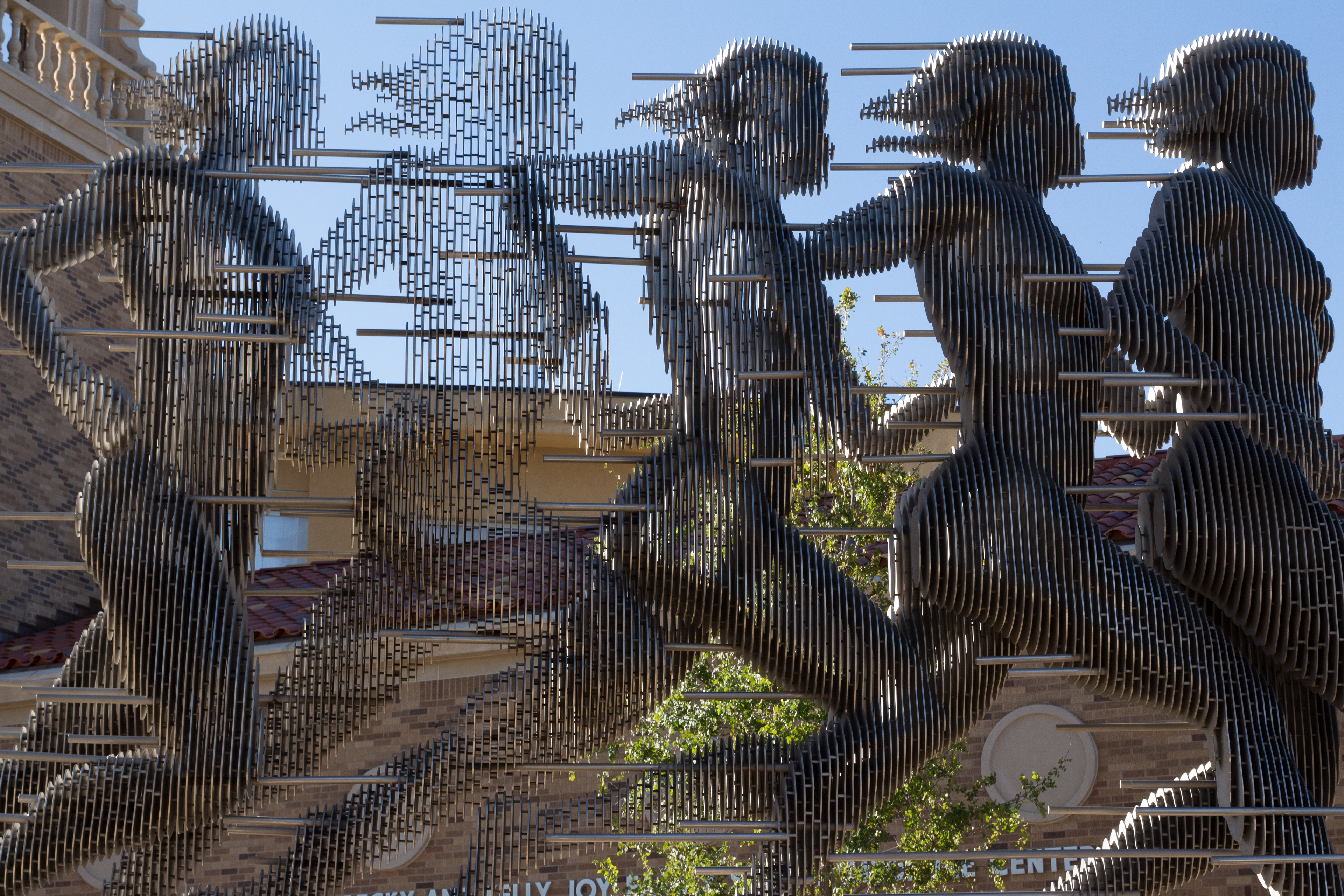Running sculpture outside of Jones AT&T Stadium, Texas Tech University.