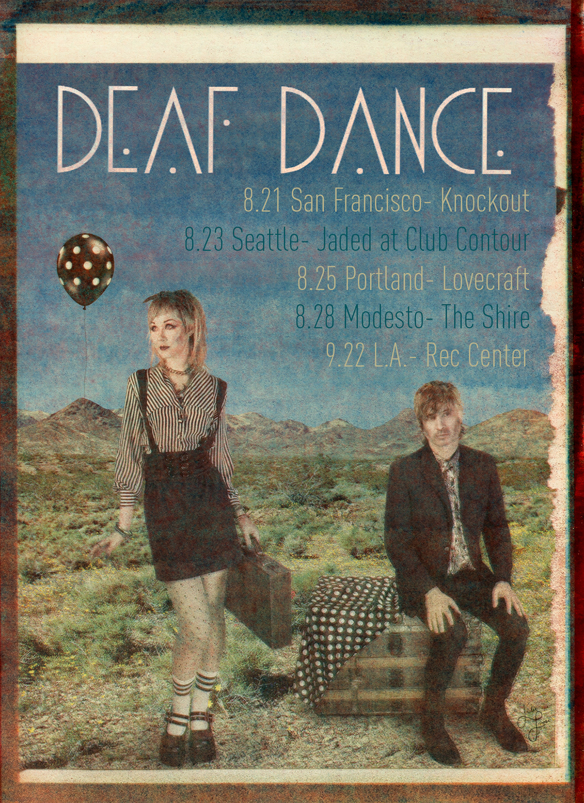 Tour poster for Deaf Dance. Gum bichromate and photoshop.
