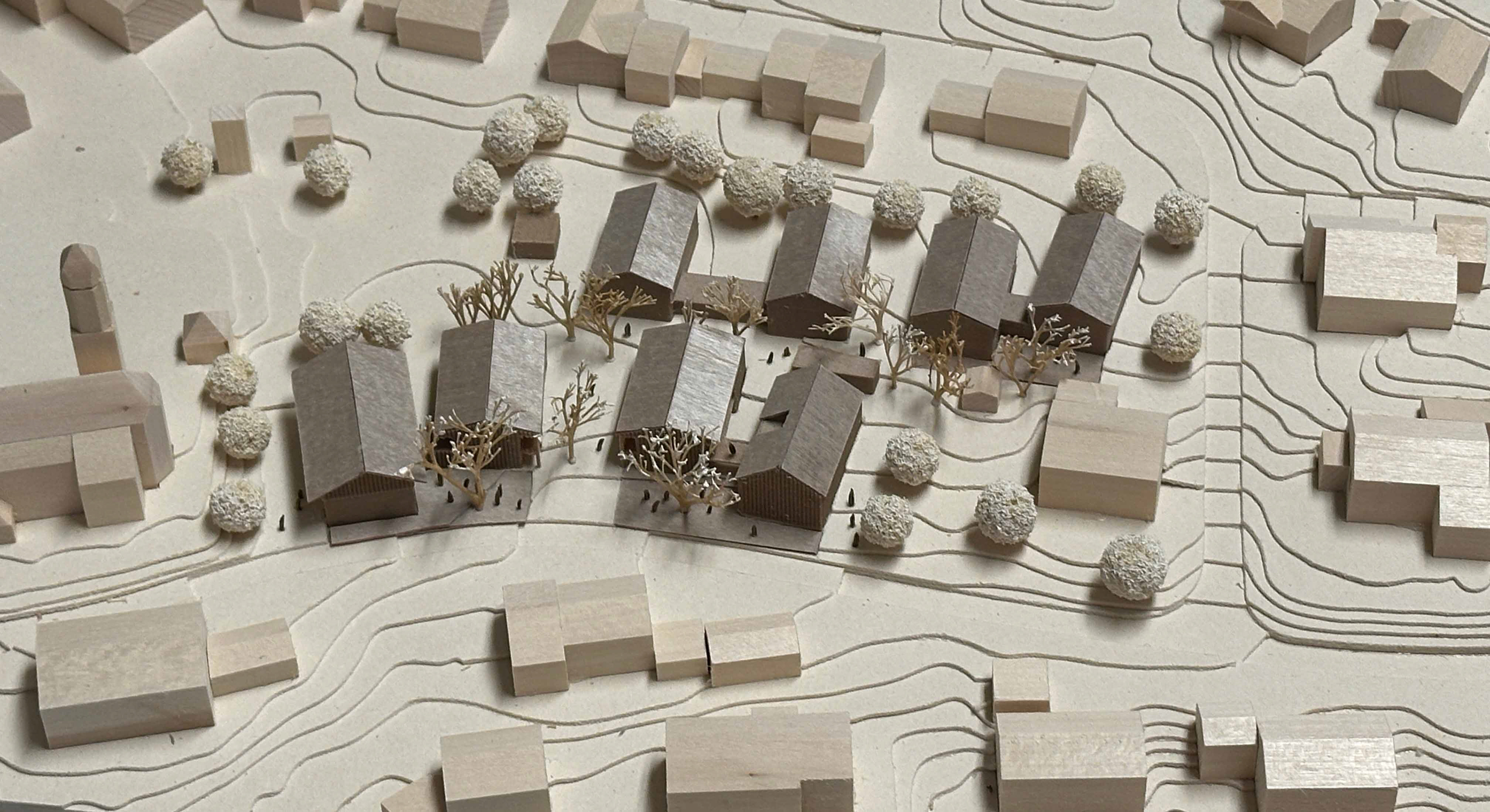 Modell 1:500; mit Holzfilament gedruckt und mit Flugzeugsperrholz beklebt