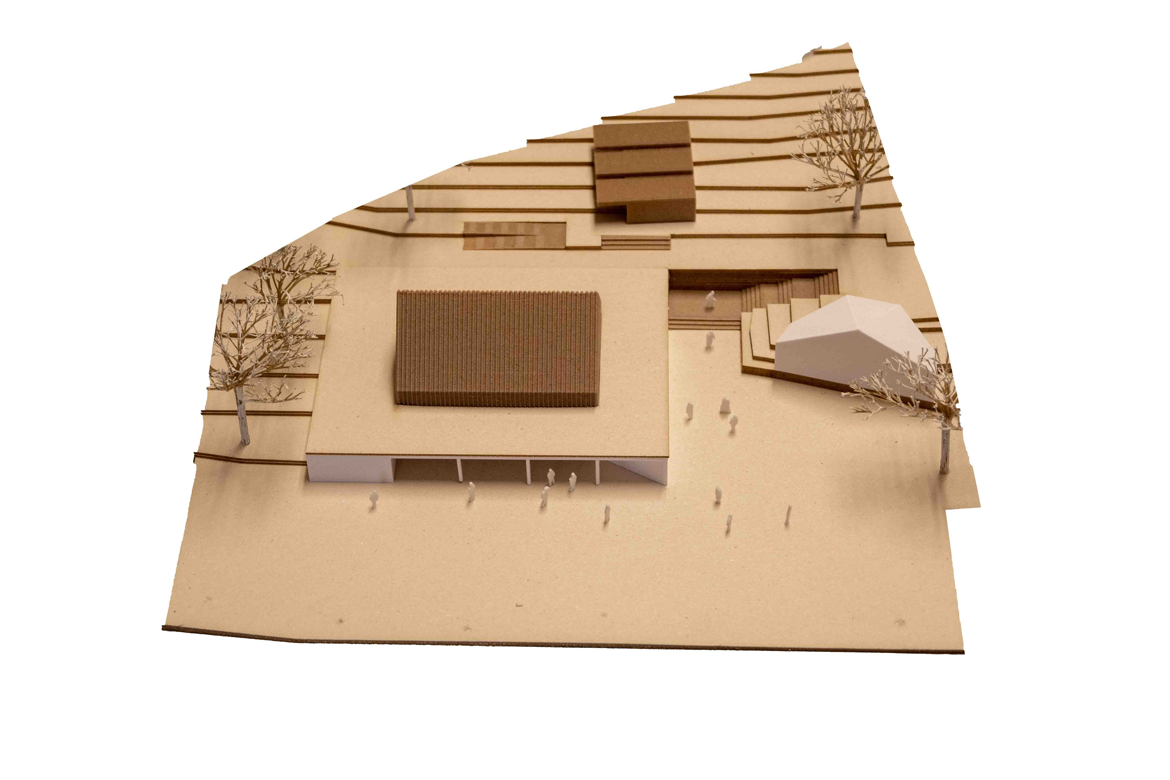 Modell 1:200; mit Holzfilament und weißem Petghf Filament gedruckt 