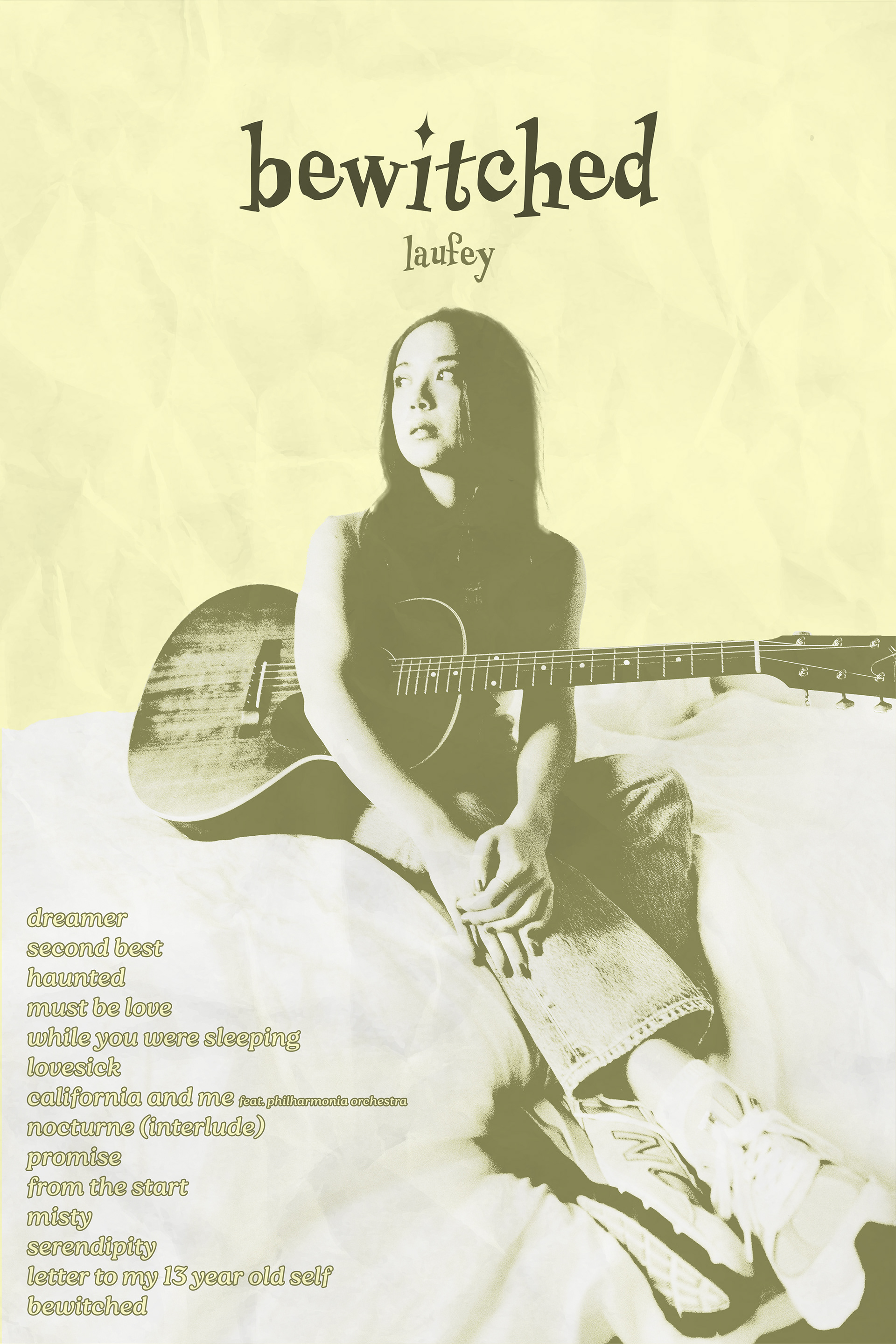 Mock poster created for Laufey's 2023 album "Bewitched."