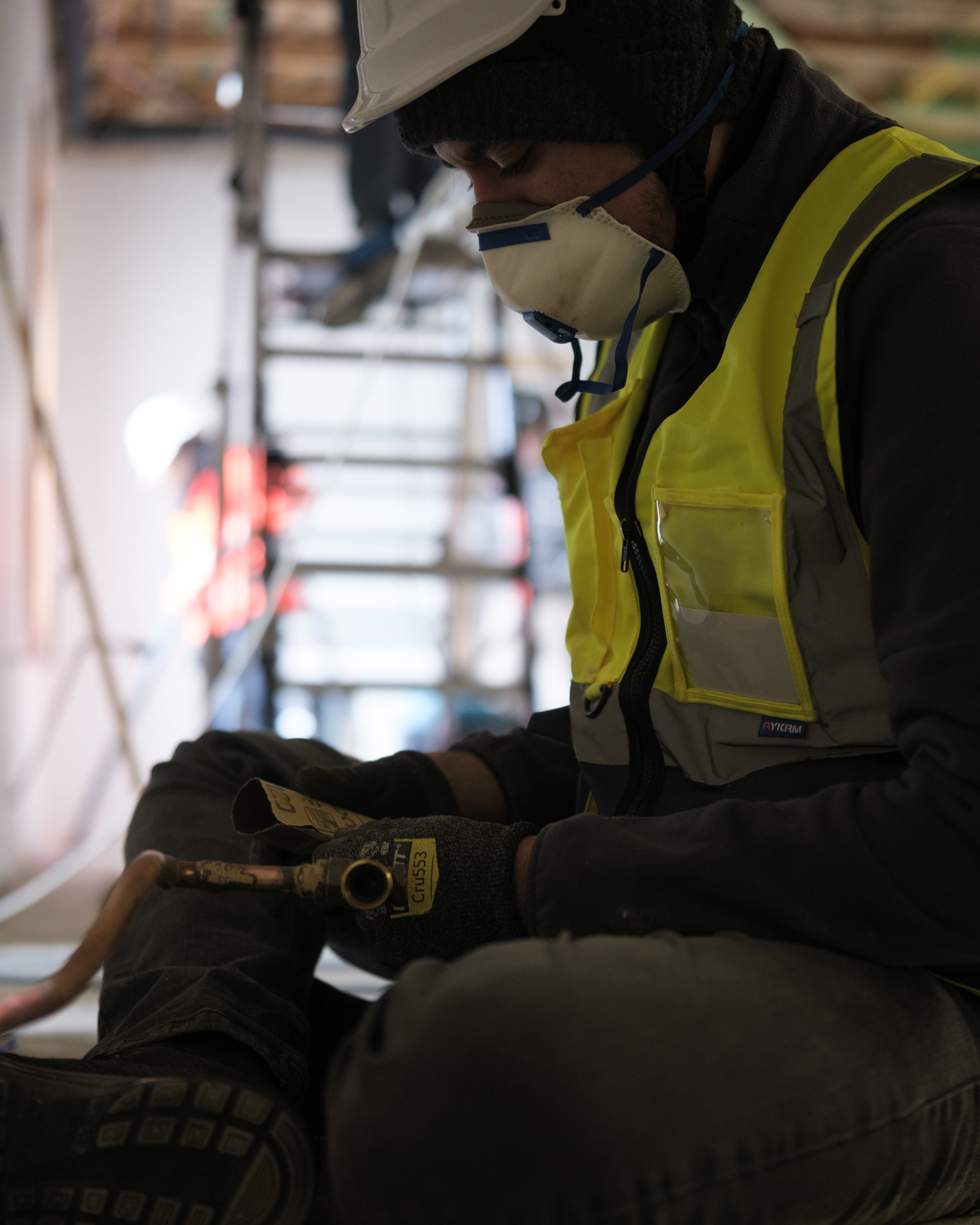 Photographie ouvrier BTP, rénovation