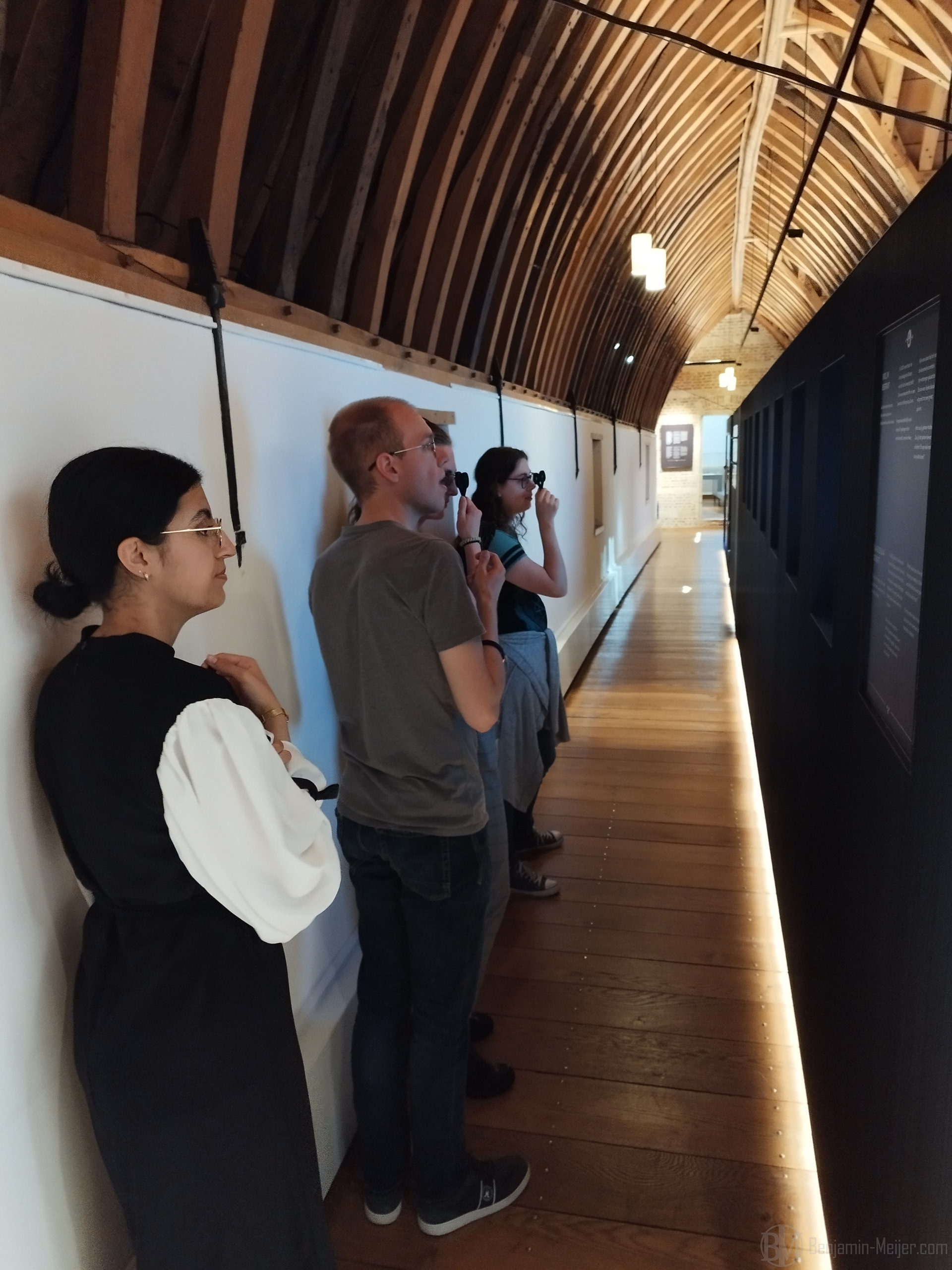 Viewers enjoying the installation