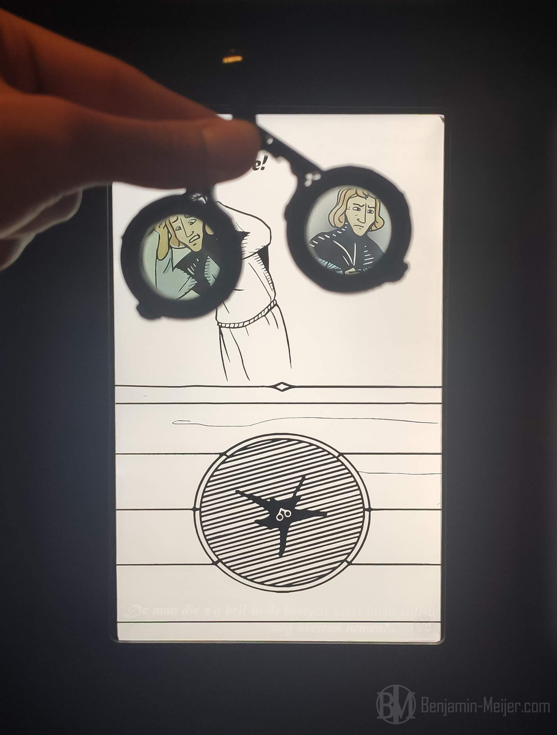 Looking through the glasses reveals hidden parts of the story