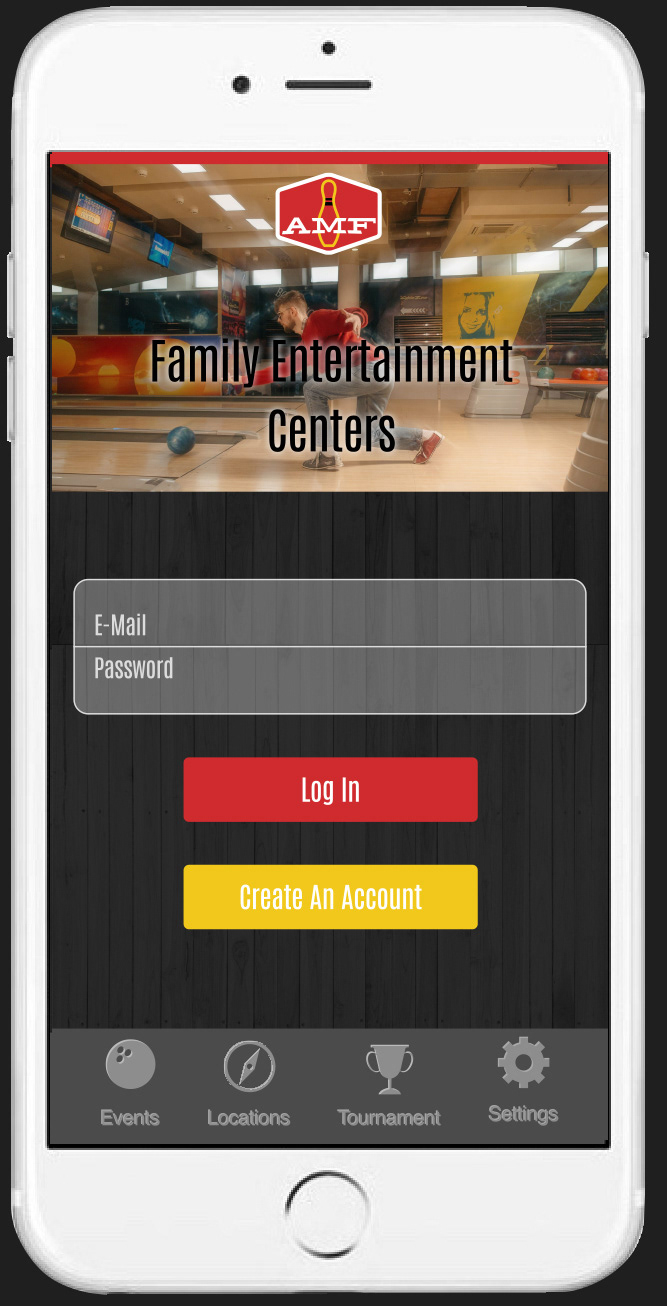 Mobile app login screen
