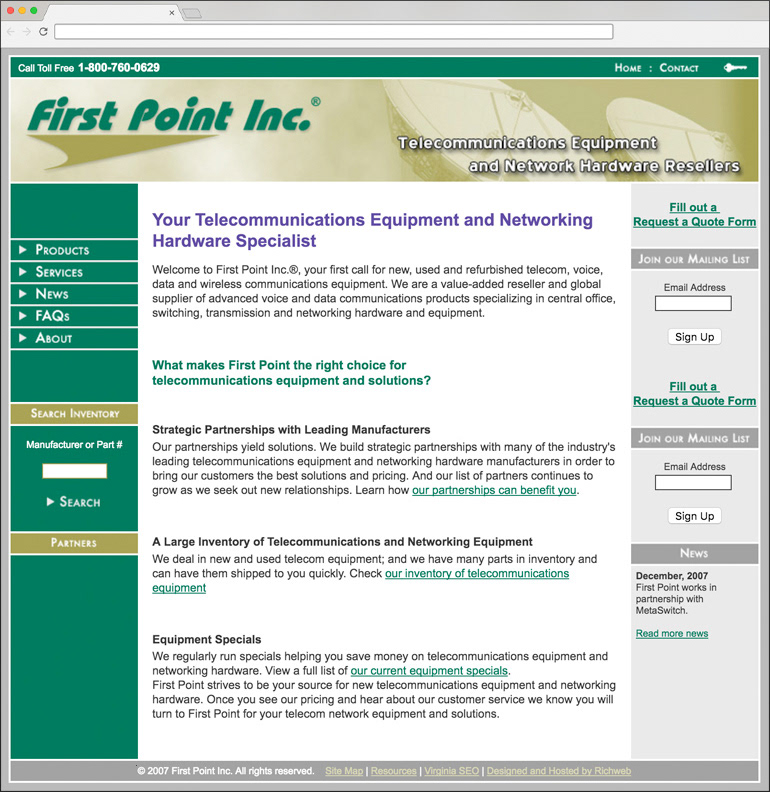 Original homepage example