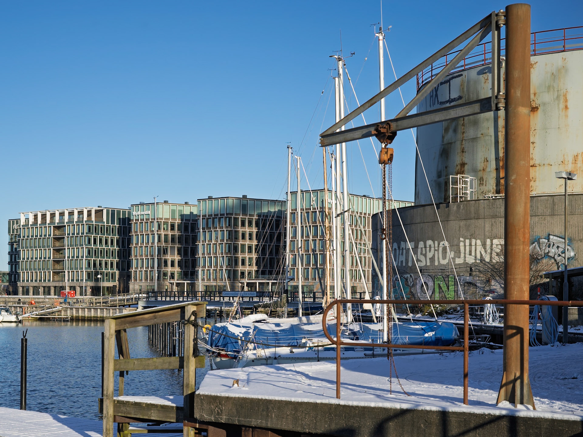Nykredit og AP Pension set fra Lautrupskaj