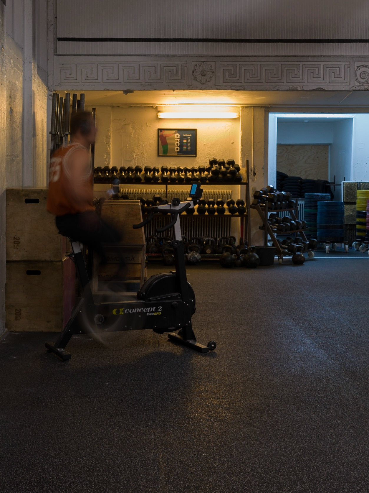 Man spinning on main floor